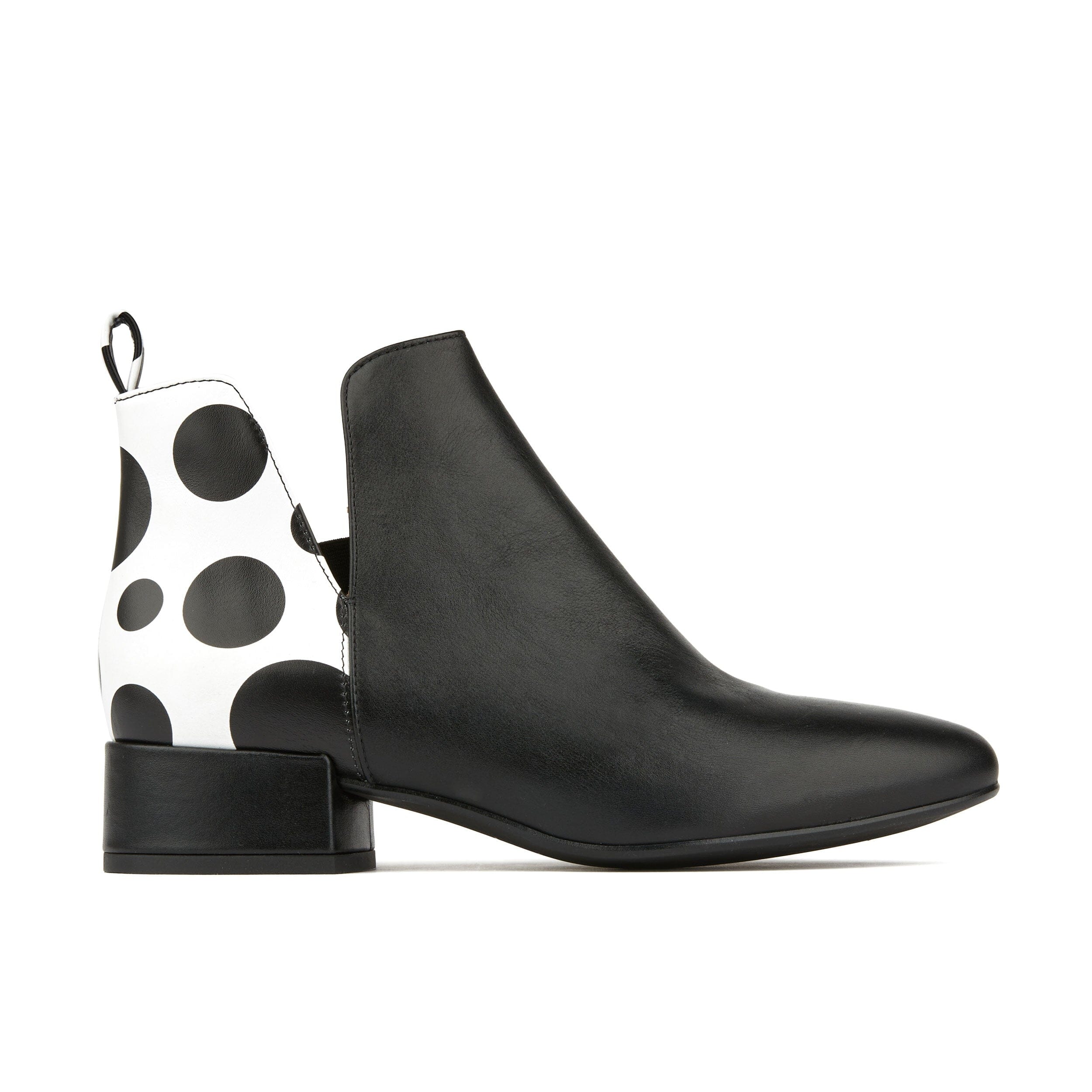 Black / White Twiggy - Black & White Polka Dot - Womens Ankle Boots Bootie 4 Uk Embassy London Usa