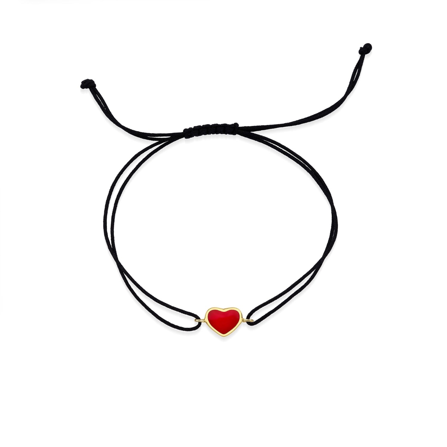Jewelsty Fine Jewelry Women's Gold / Red Red Heart Rope Bracelet