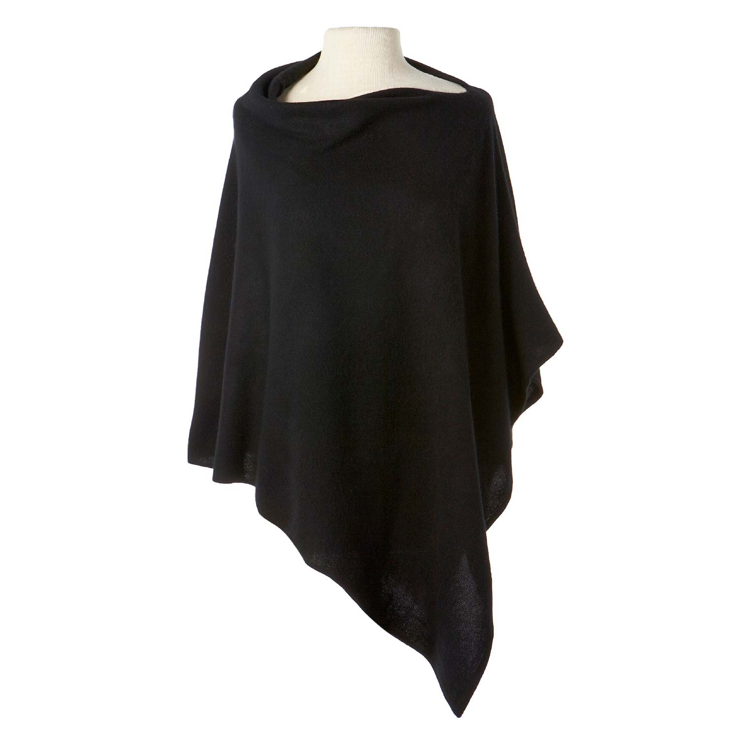 Women’s Alpine Cashmere Classic Poncho - Black One Size