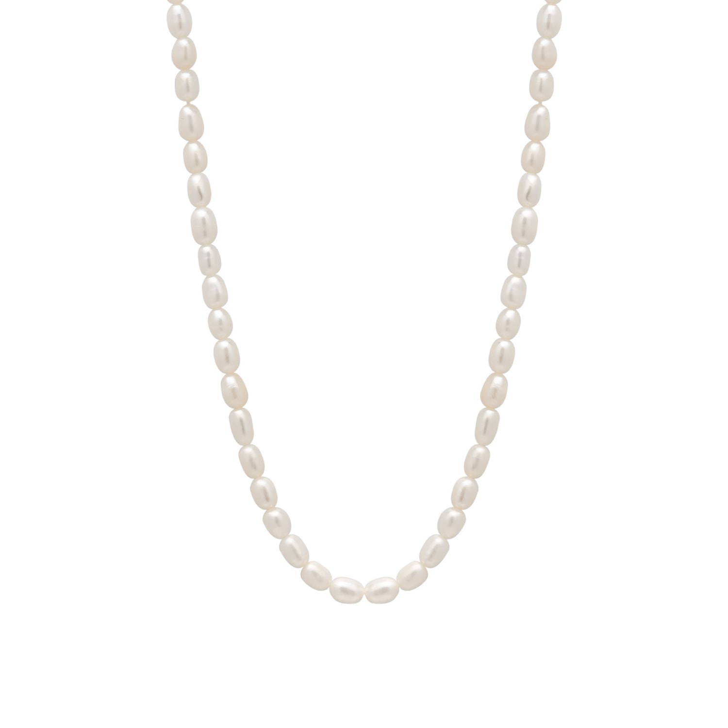 Spero London Women's White / Silver Natural Freshwater Real Seed Pearl Strand Necklace In Multi