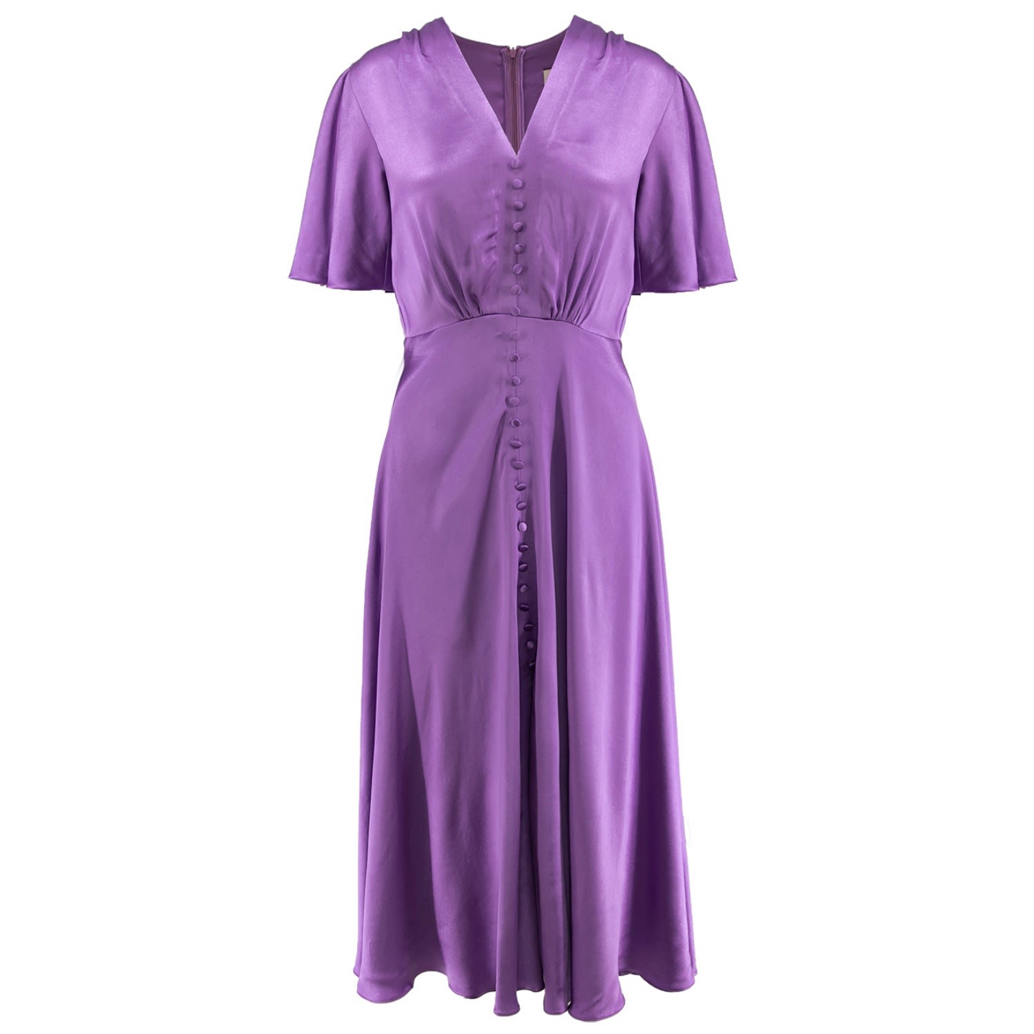 Women’s Pink / Purple Brooklyn Retro Midi Viscose Dress In Purple Large Roserry