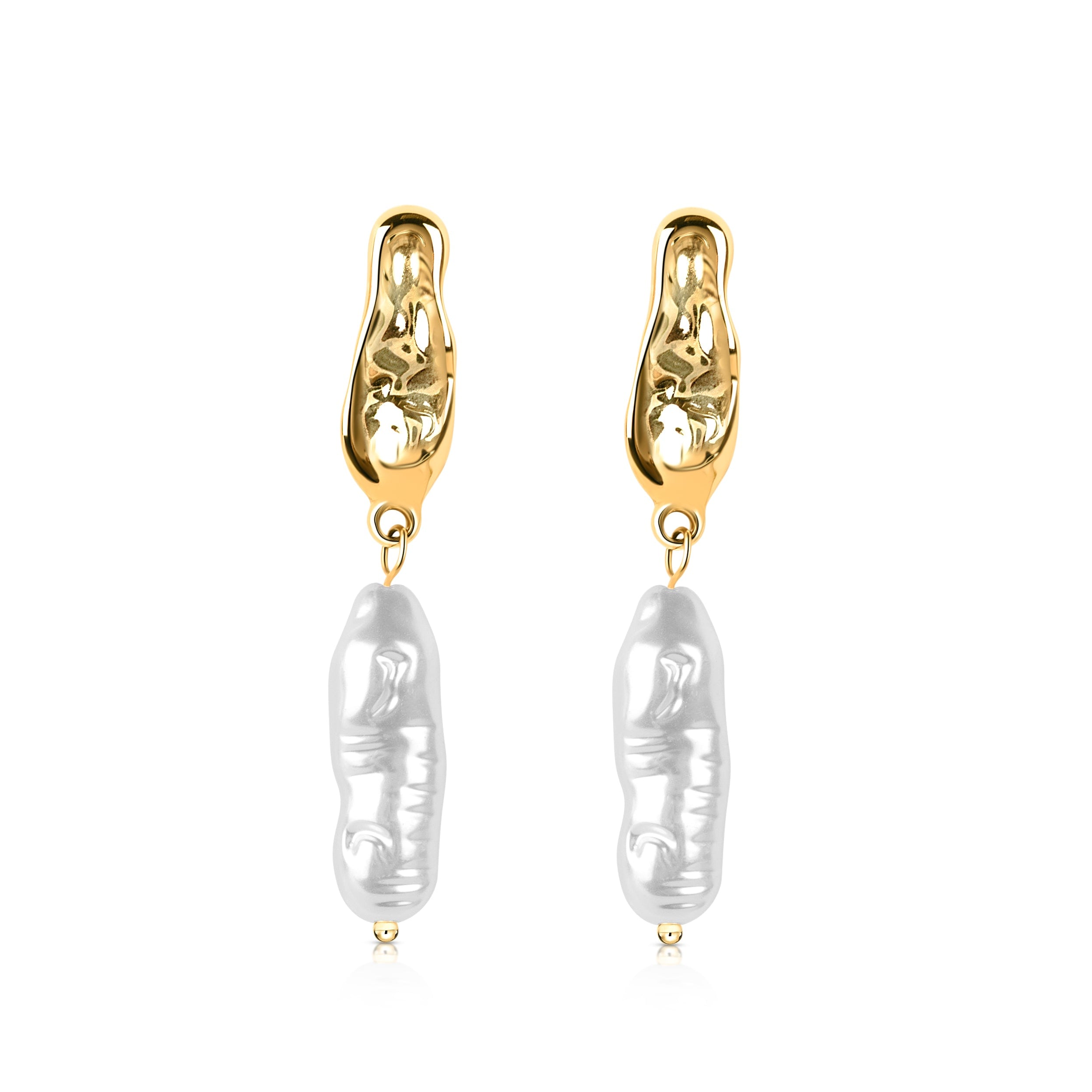 By Majime Women's Gold Zarya Pearl Earrings