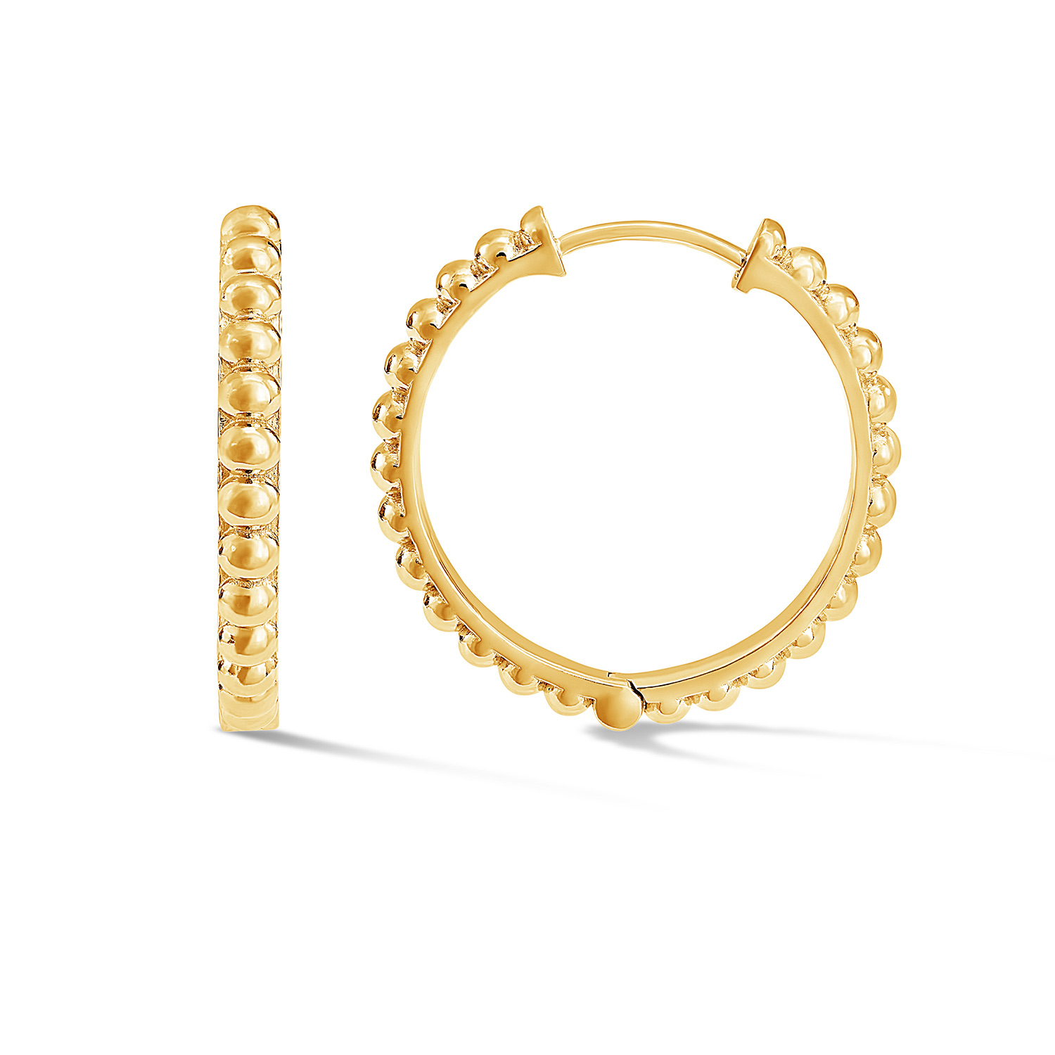 Dower & Hall Women's Large Dotty Huggie Hoops In Gold Vermeil In Gold