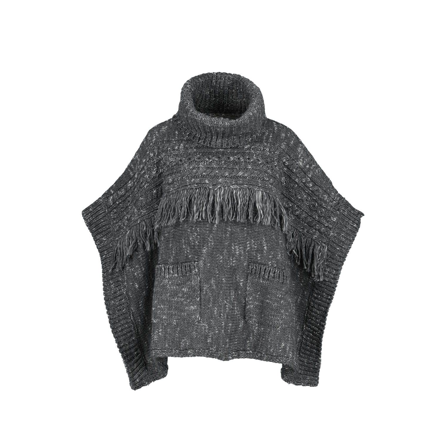 Women’s The Cibin Merino Wool Poncho - Grey Melange - One Size Fits All One Size De Ionescu Est. 2019