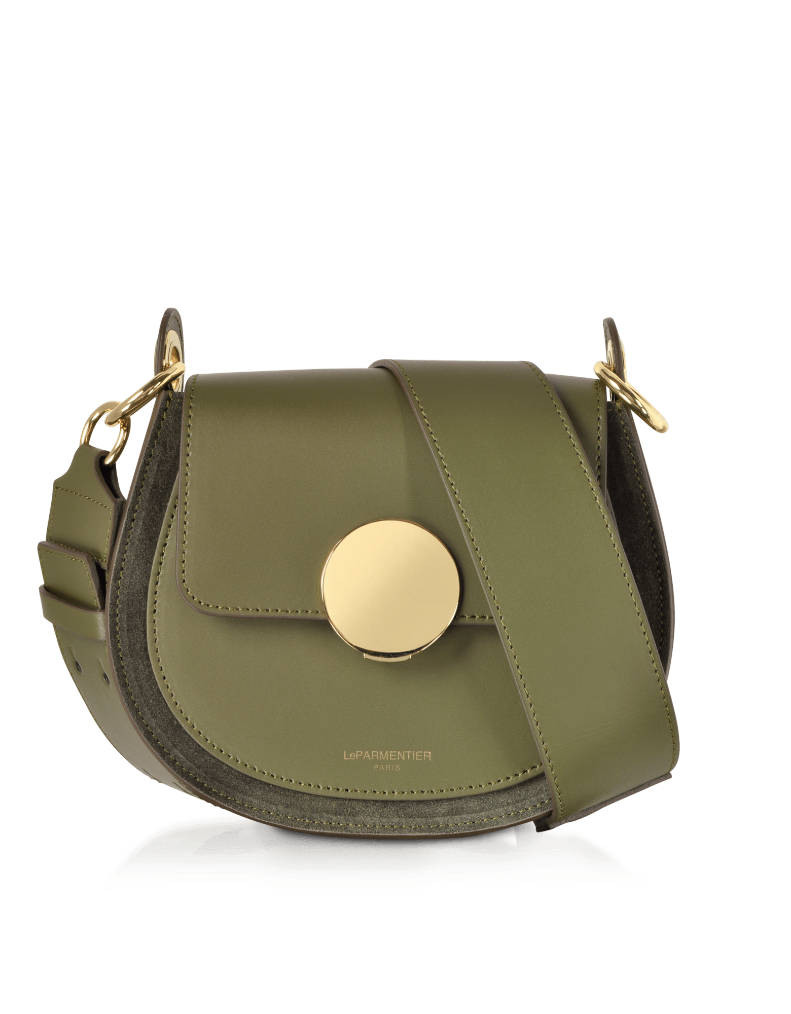 Le Parmentier Women's Yucca Suede & Leather Shoulder Bag - Green In Green