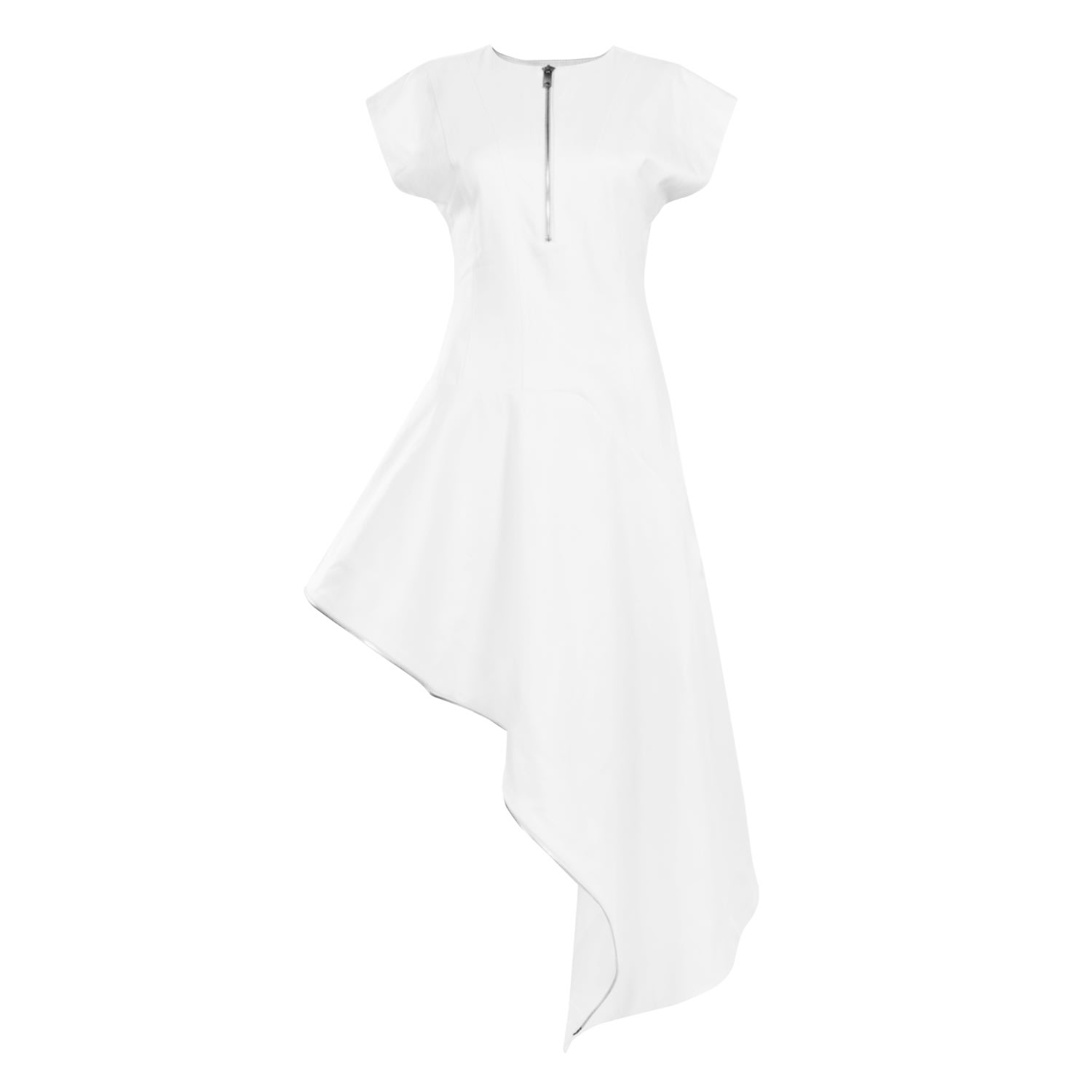 Victoria Rainer Women's Asymmetrical Denim Maxi Dress - White In White