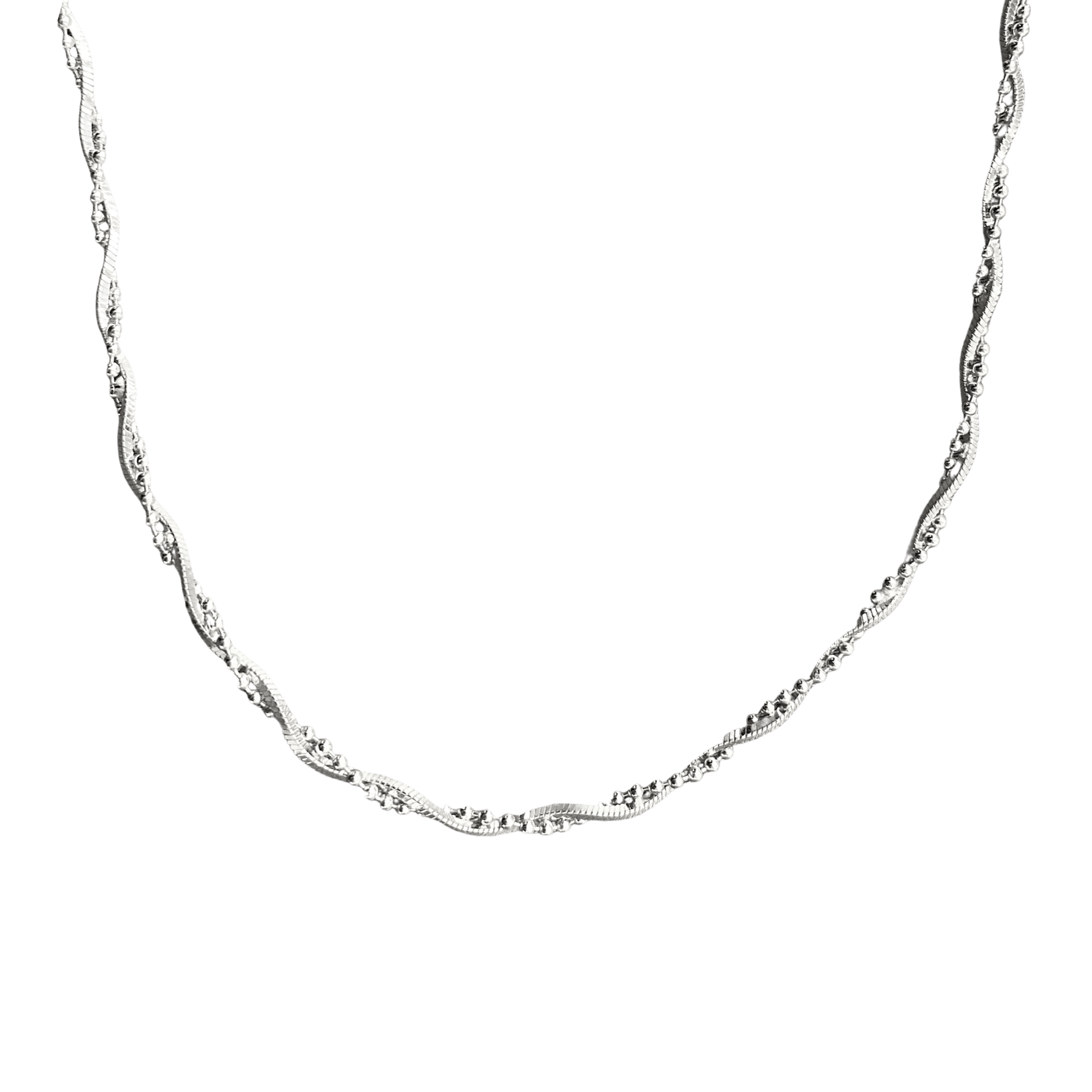 Women’s Twisted Beads Sterling Silver Chain Necklace Spero London