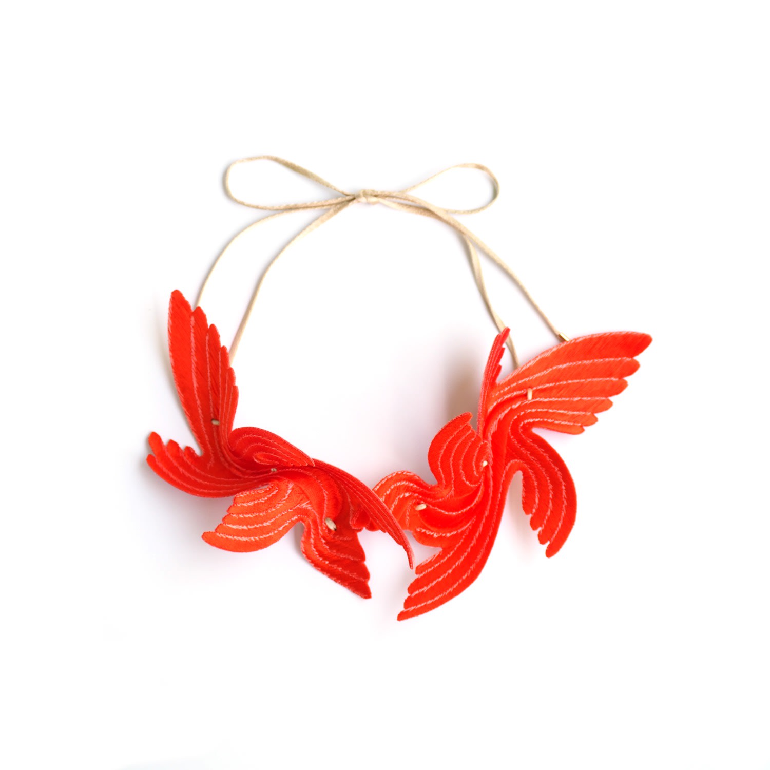 Nana Watanabe Women's Joy Embroidery Necklace -orange