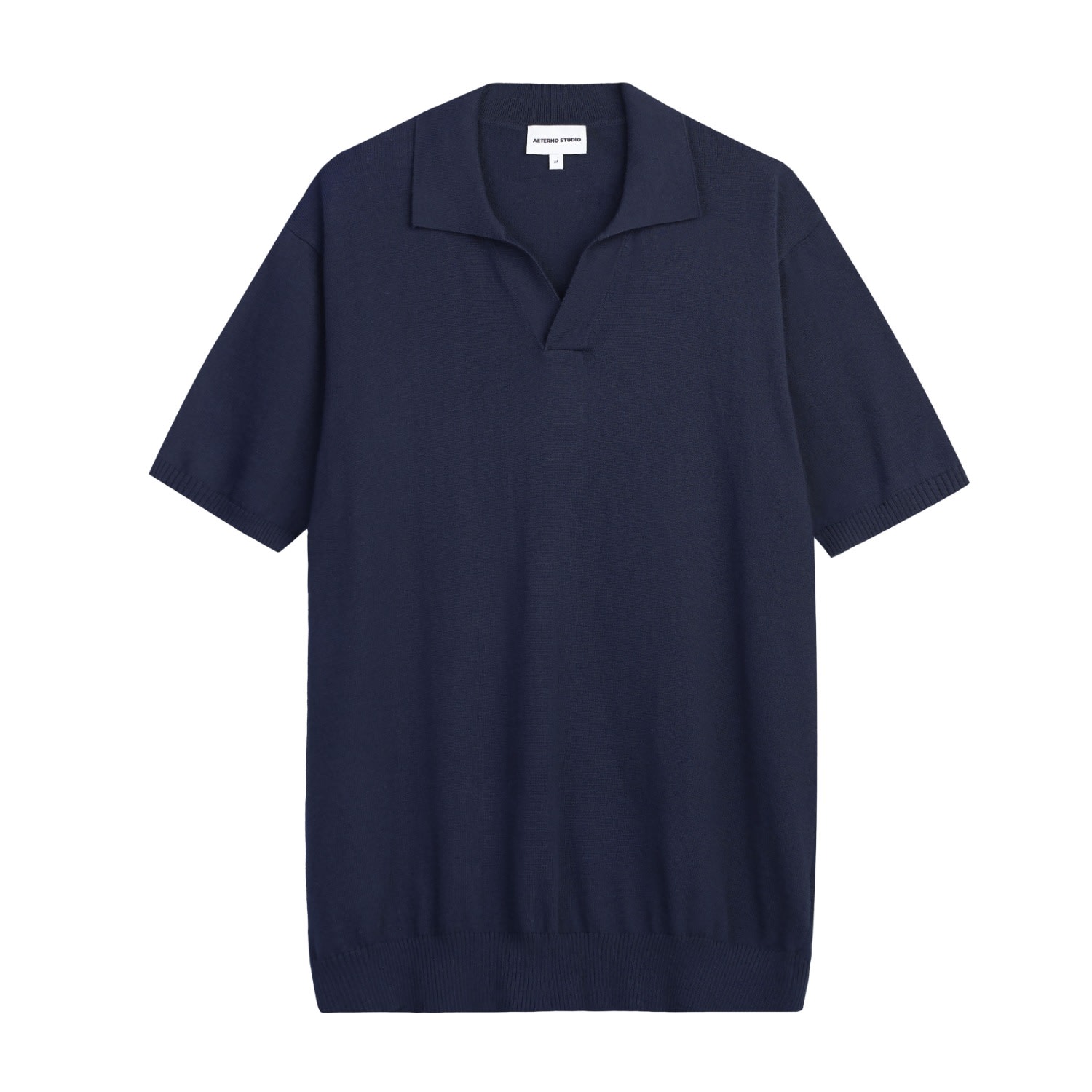 Men’s Settignano Knit Polo - Navy Blue Large Aeterno Studio