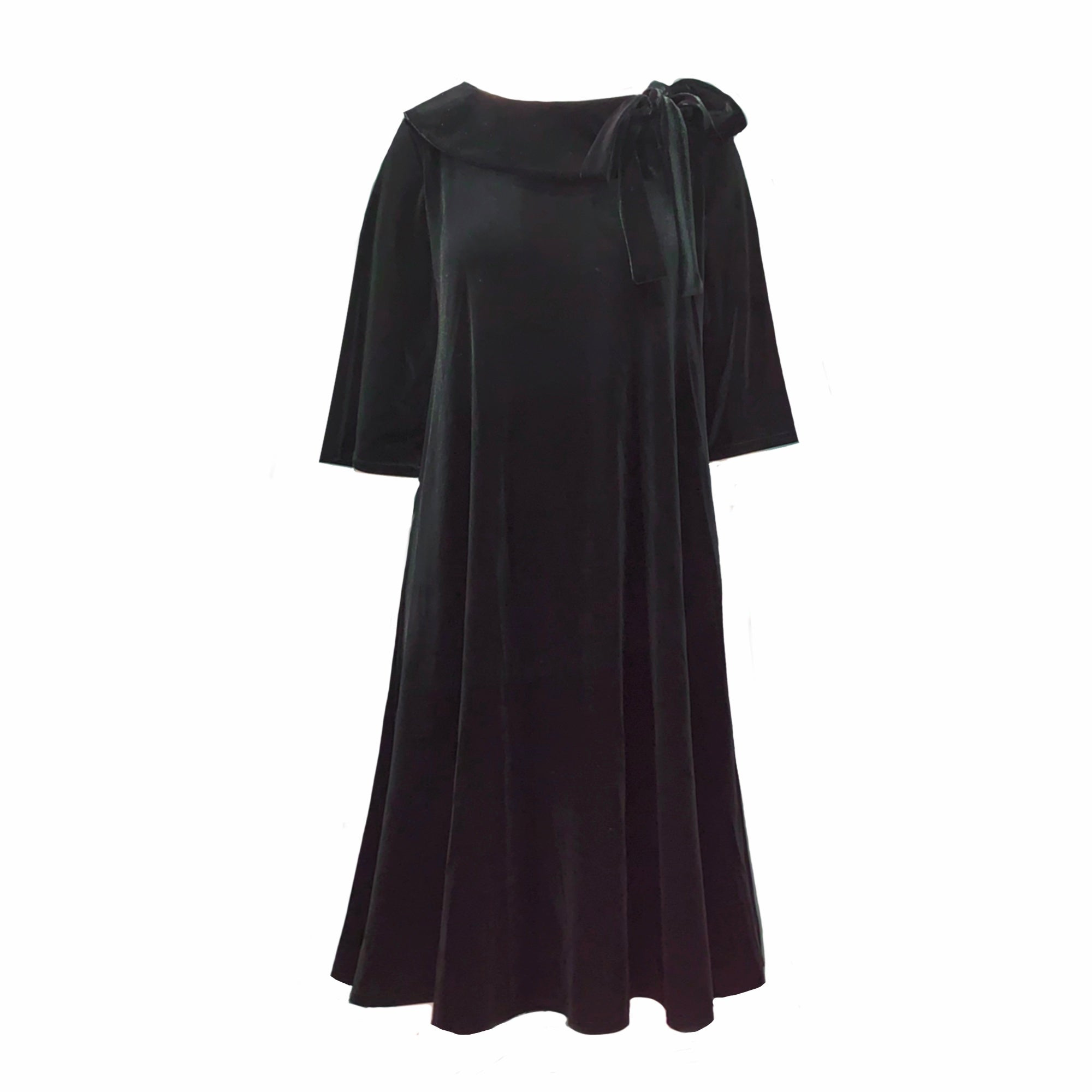 Women’s Madelaine Midi Dress In Black Velour XXL Frock Tales