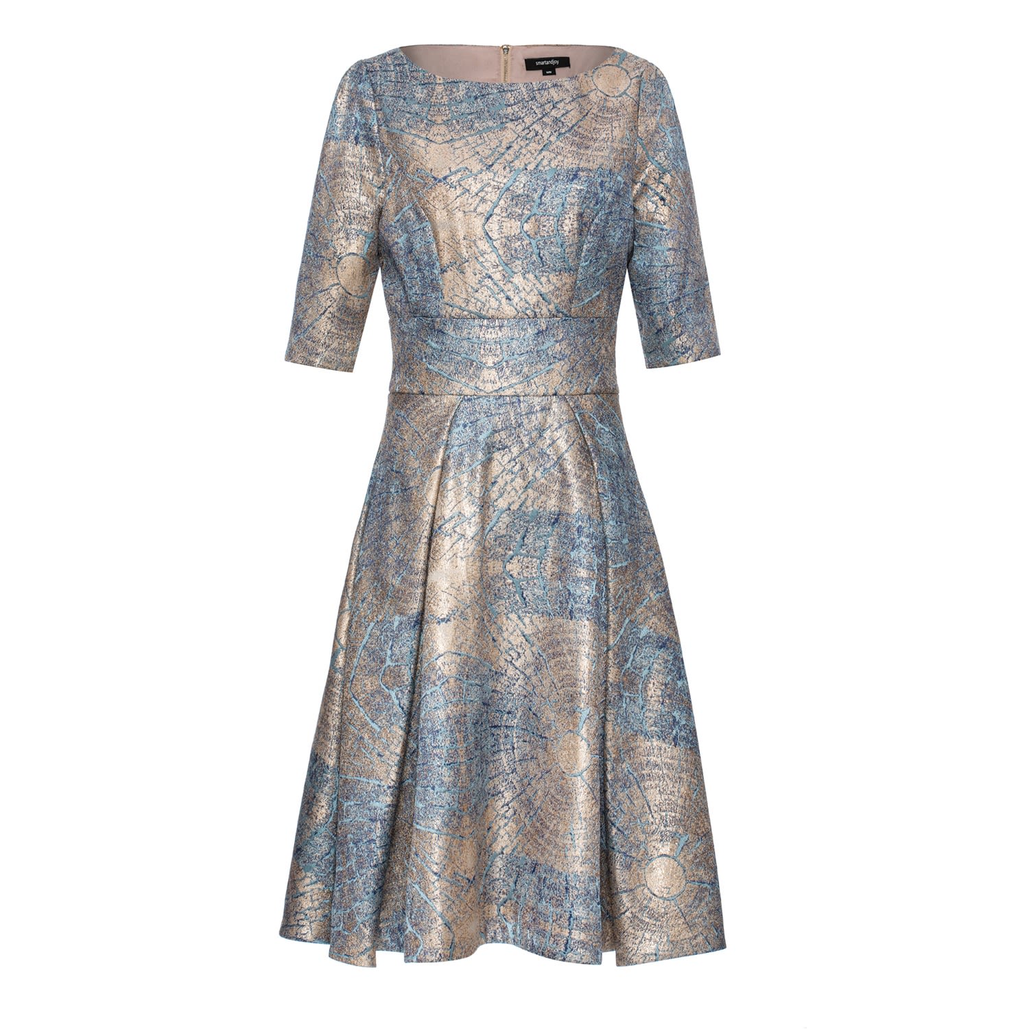 Smart And Joy Women's Fancy Jacquard Fit & Flare Dress In Multi