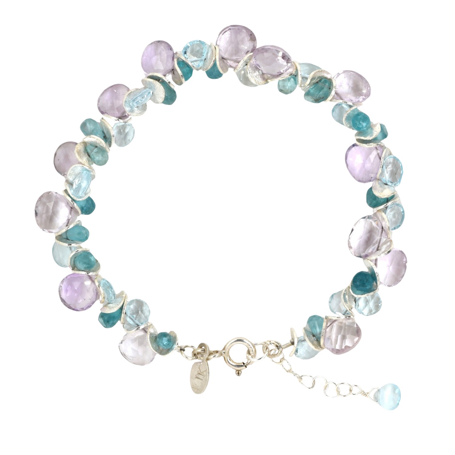 Lori Kaplan Design Women's Blue / Silver / Purple Signature Sunset Sterling Silver Bracelet In Multi