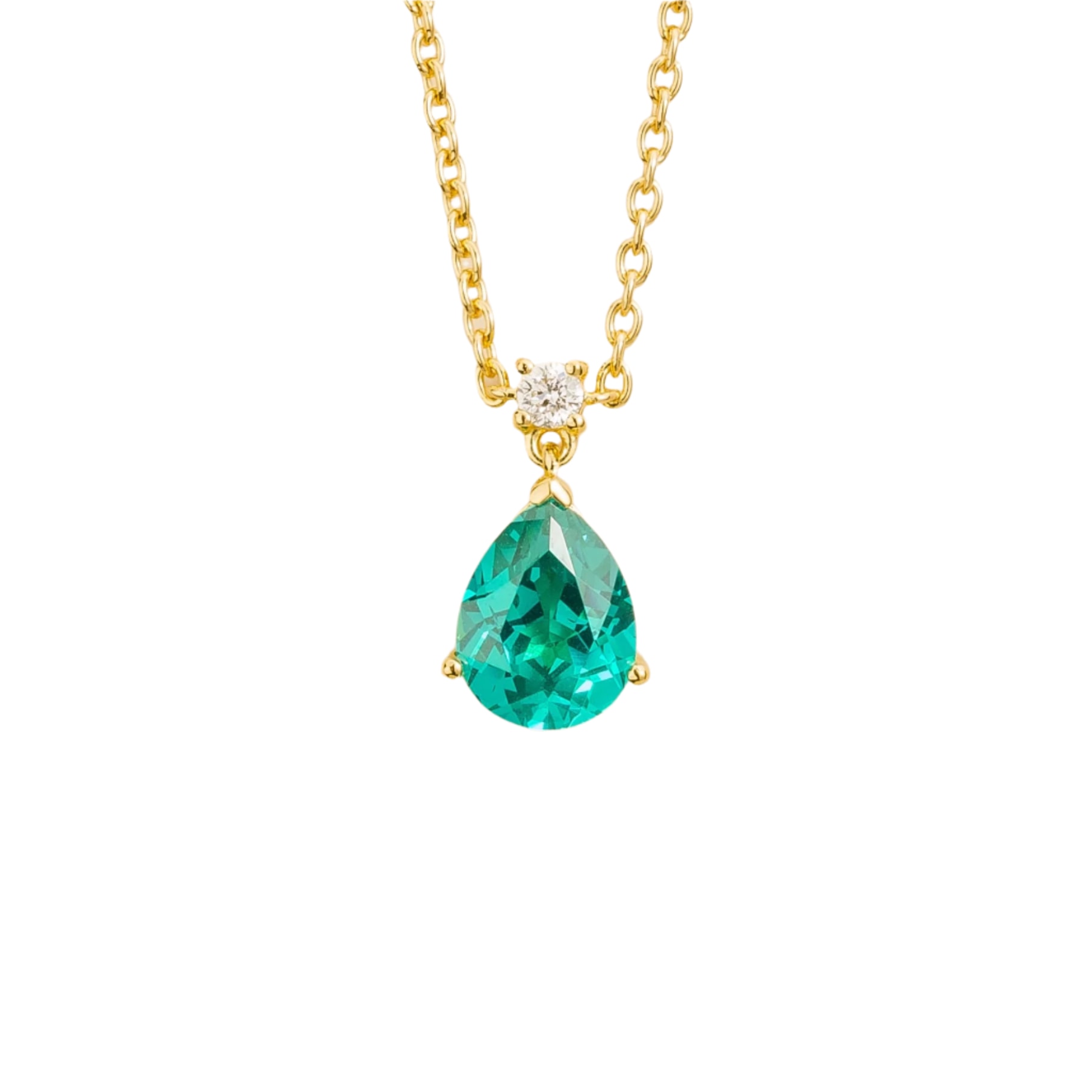 Juvetti Women's Green / White / Gold Ori Medium Pendant Necklace In Paraiba Sapphire & Diamond Set In Gold