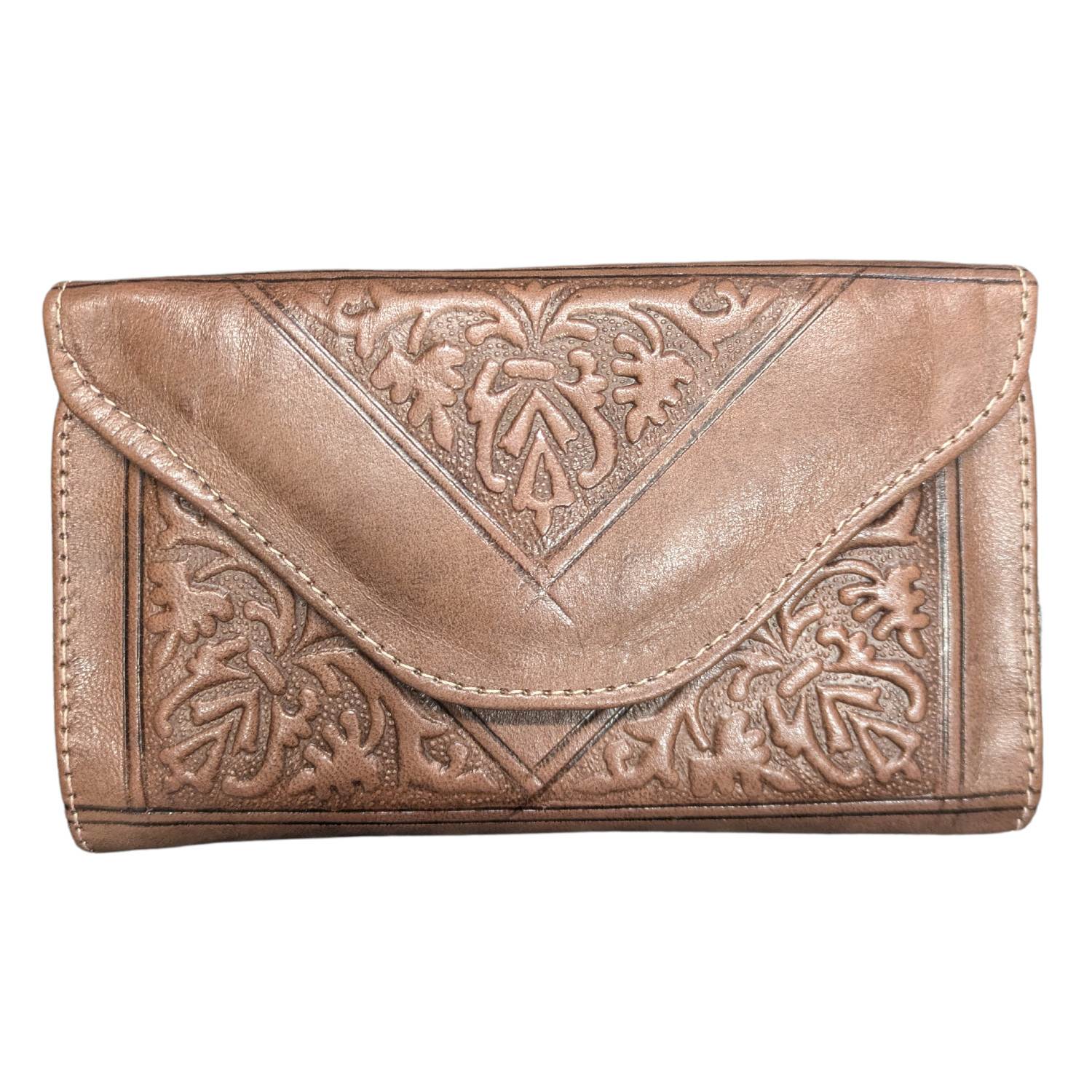 Women's Small Leather Tri-Fold Purse Dark Brown | Berber Leather