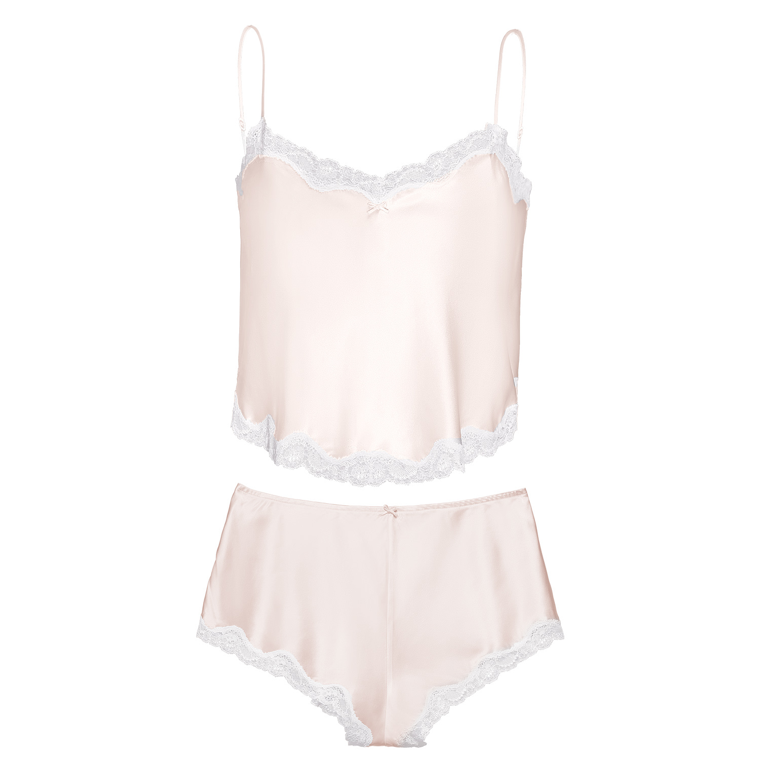 Manito Pink / Purple Wedding Women's Lace Silk Pajama Set - Ballet -pink