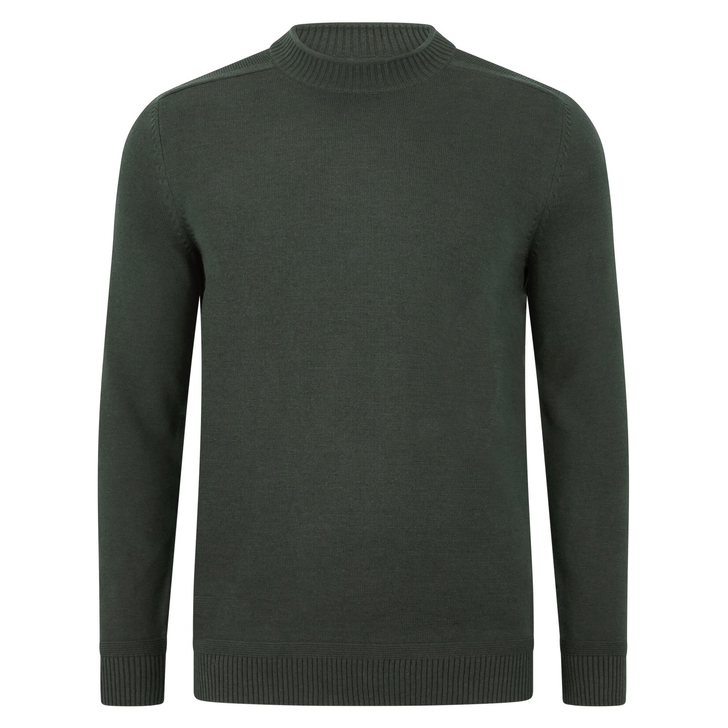 Paul James Knitwear Green Mens Lightweight Cotton Linen Slaithes Saddle Shoulder Jumper - Dark Olive In Green