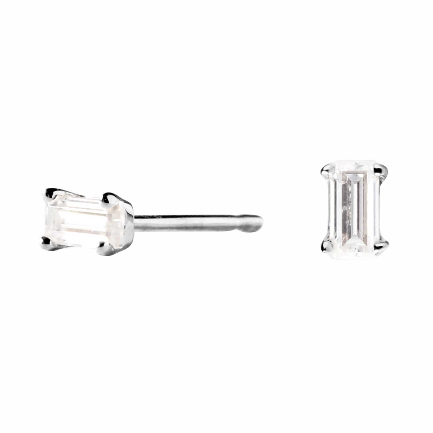 Lee Renee Women's Moissanite Baguette Earrings - Silver In Silver