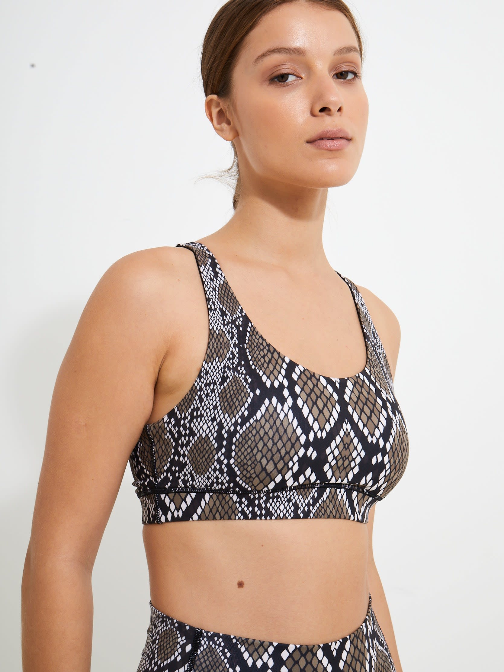 Becco Marbled Lined Sports Bra, Women's Size S, Gray NEW MSRP $90