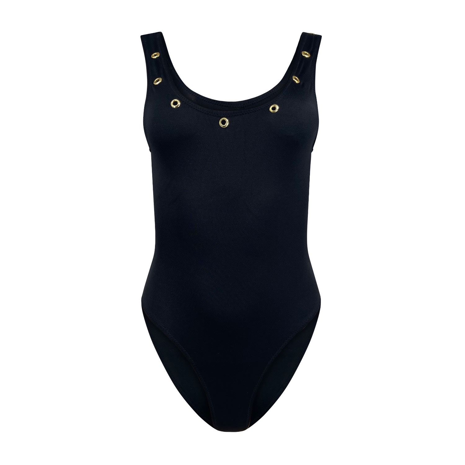 Women’s Danee Black Grommet One-Piece Swimsuit Small Maui X Lolita