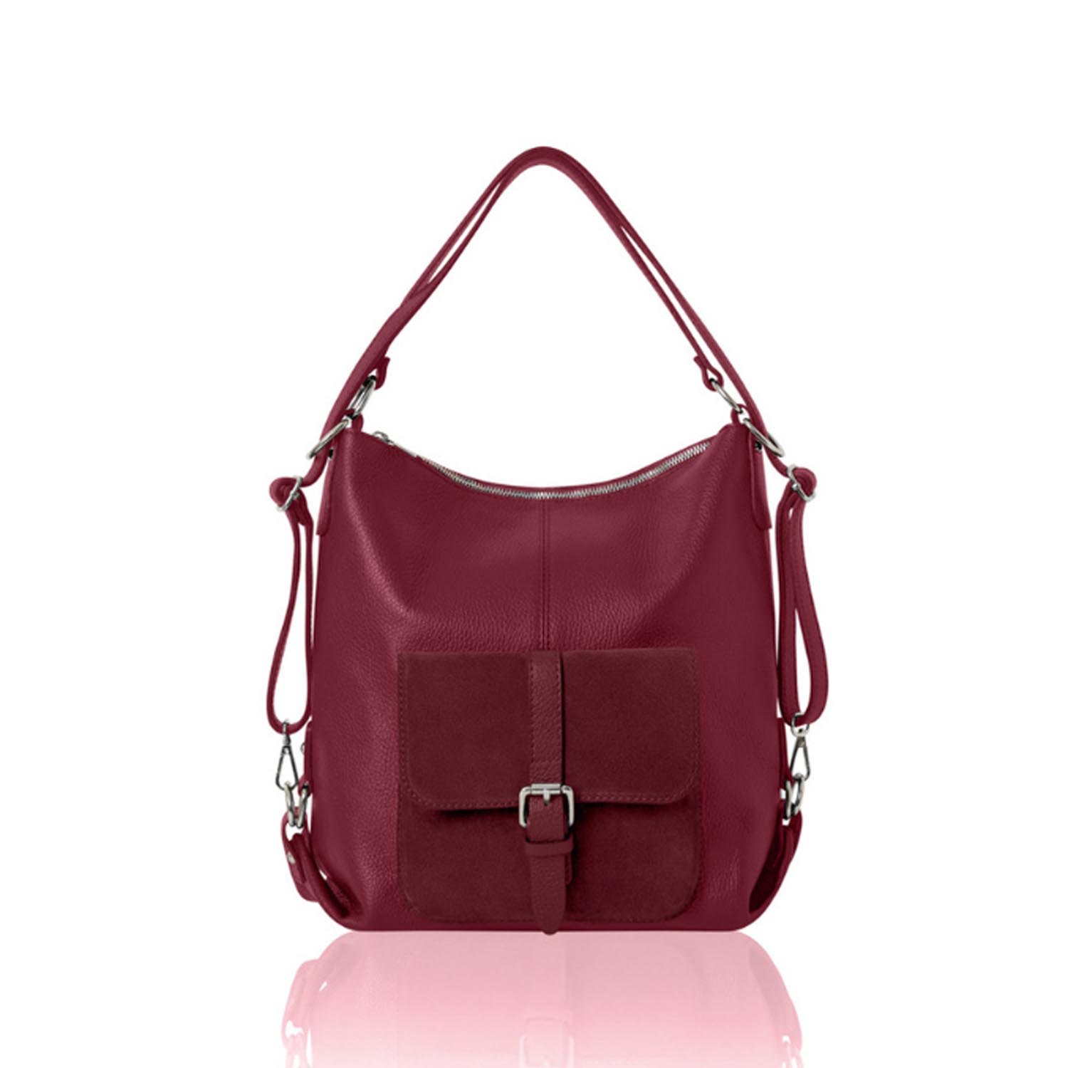 Betsy & Floss Women's Pink / Purple Sarno Backpack And Tote Bag In Burgundy