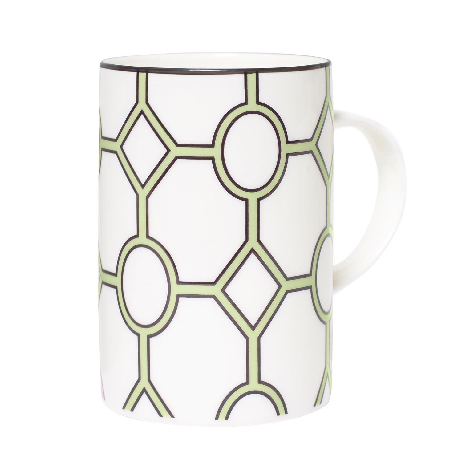 Hoop Apple Green & White Mug O. w. London