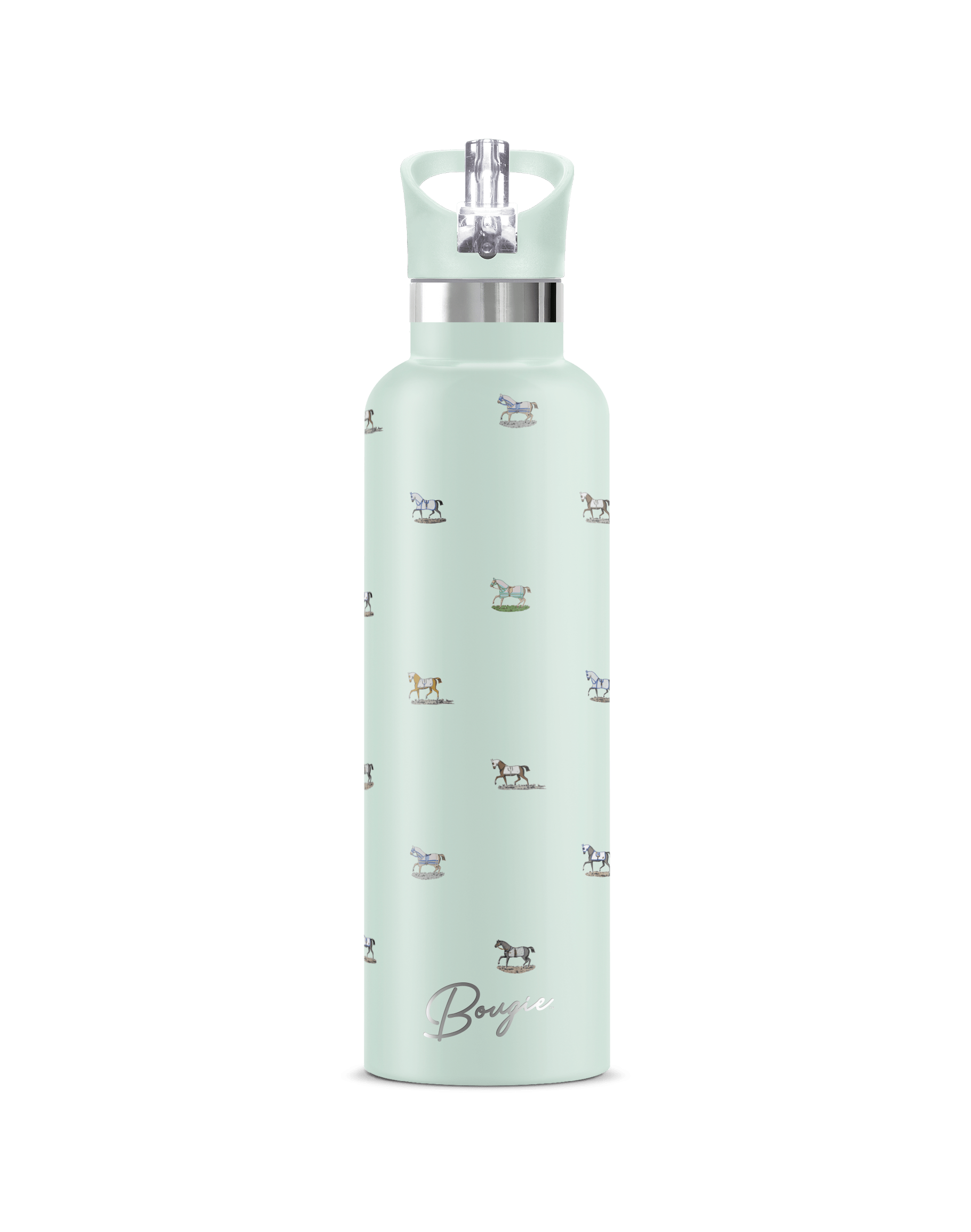 My Bougie Bottle Veredus I Horse Motif Insulated Water Bottle Mint Green