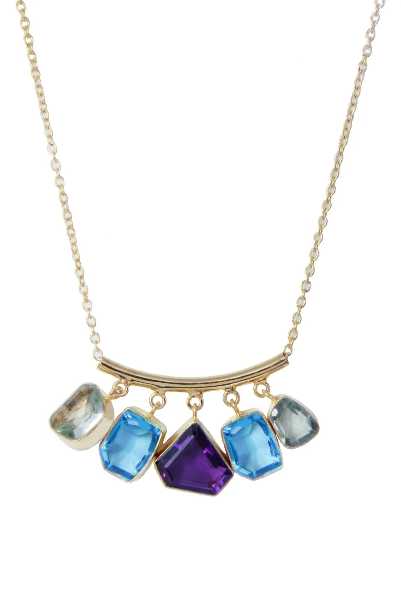 Saachi Women's Blue Gemstone Drop Long Necklace