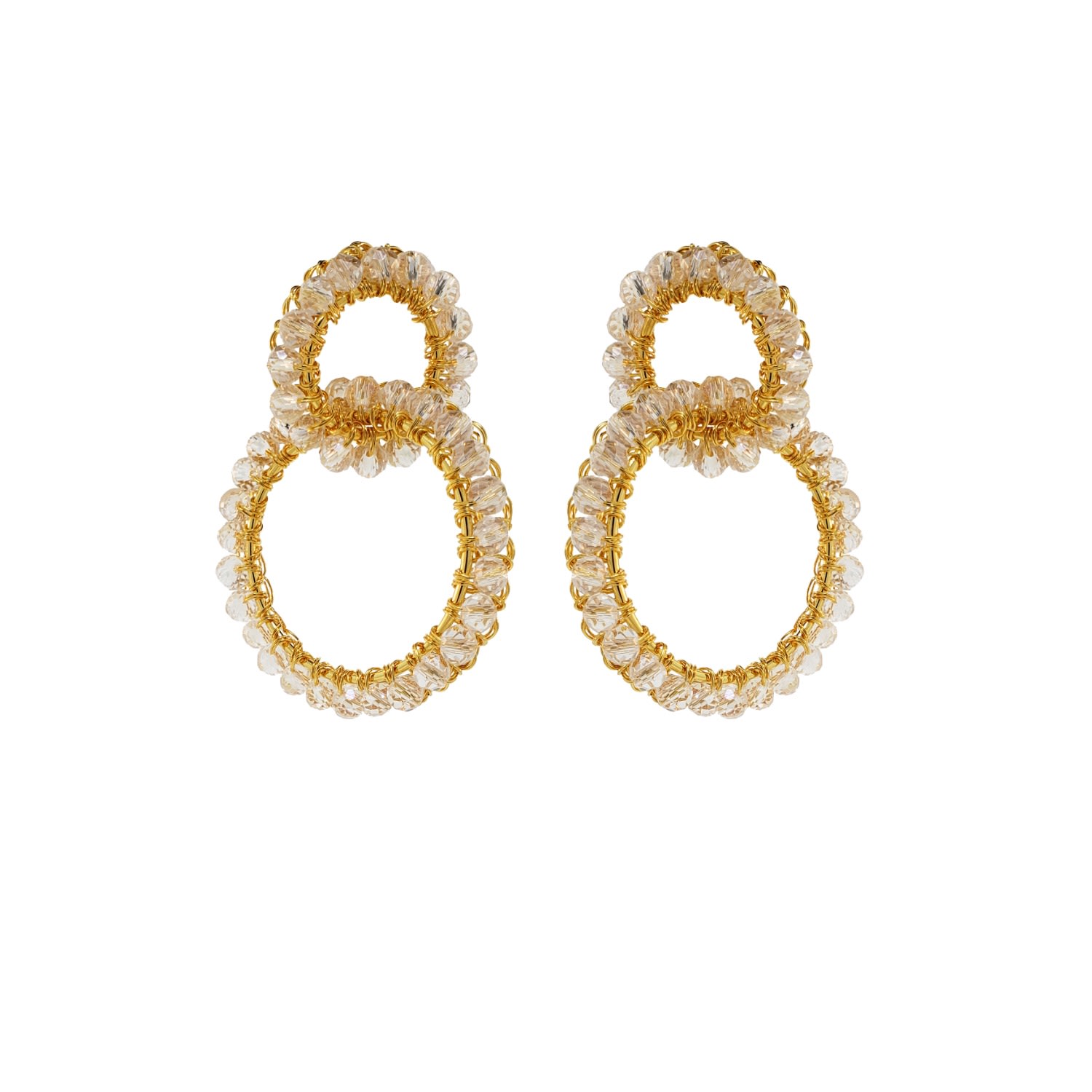 Women’s Clear & Gold Ellie Handmade Earrings Lavish by Tricia Milaneze