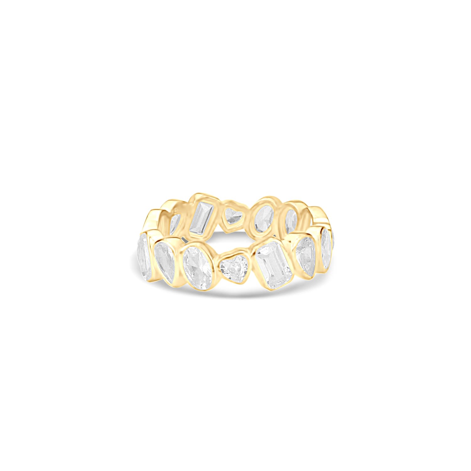 Women’s Mixed Shape Bezel Set Eternity Band - Gold Shymi