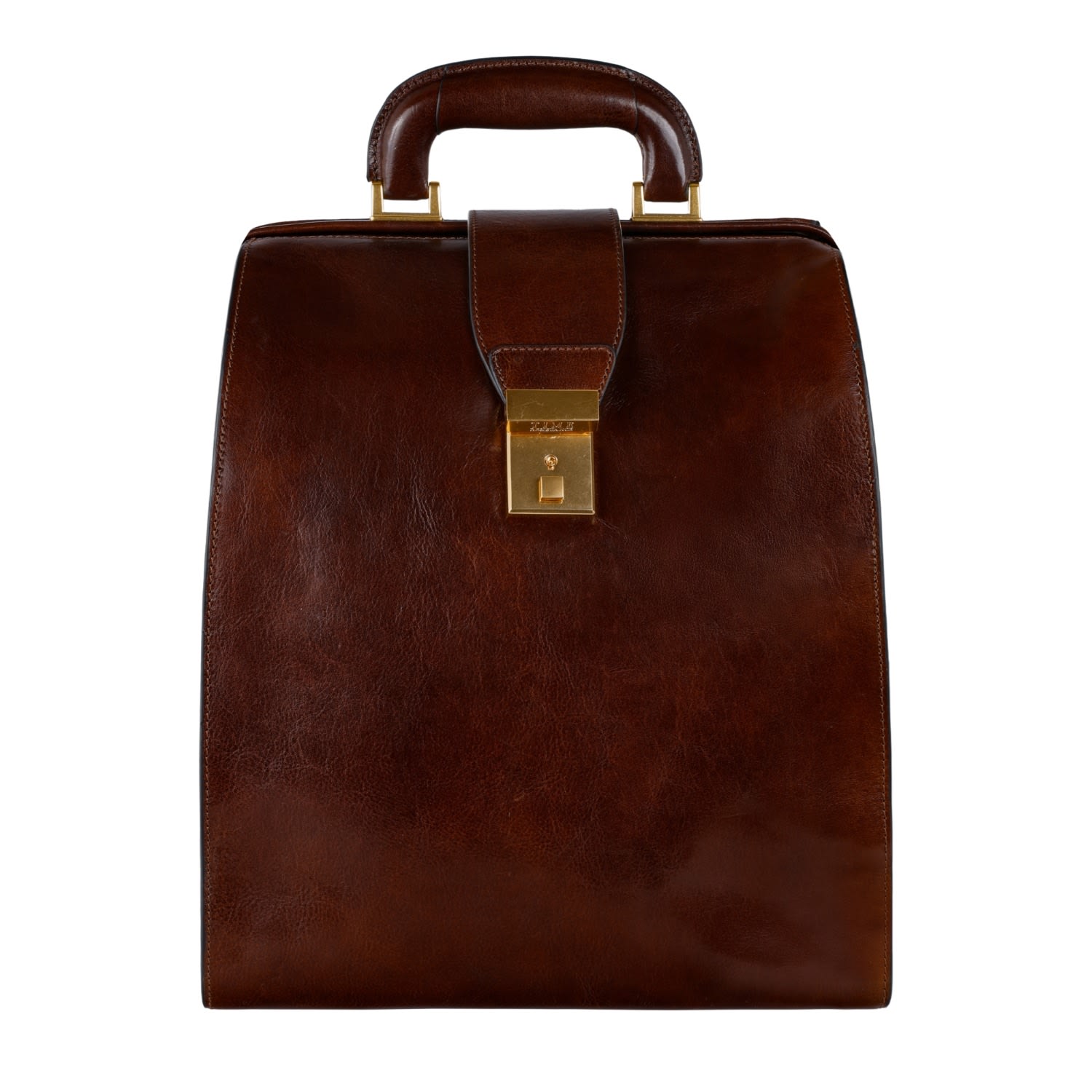 Time Resistance Men's Leather Backpack In Brown - A Brief Story Of Time In Brown