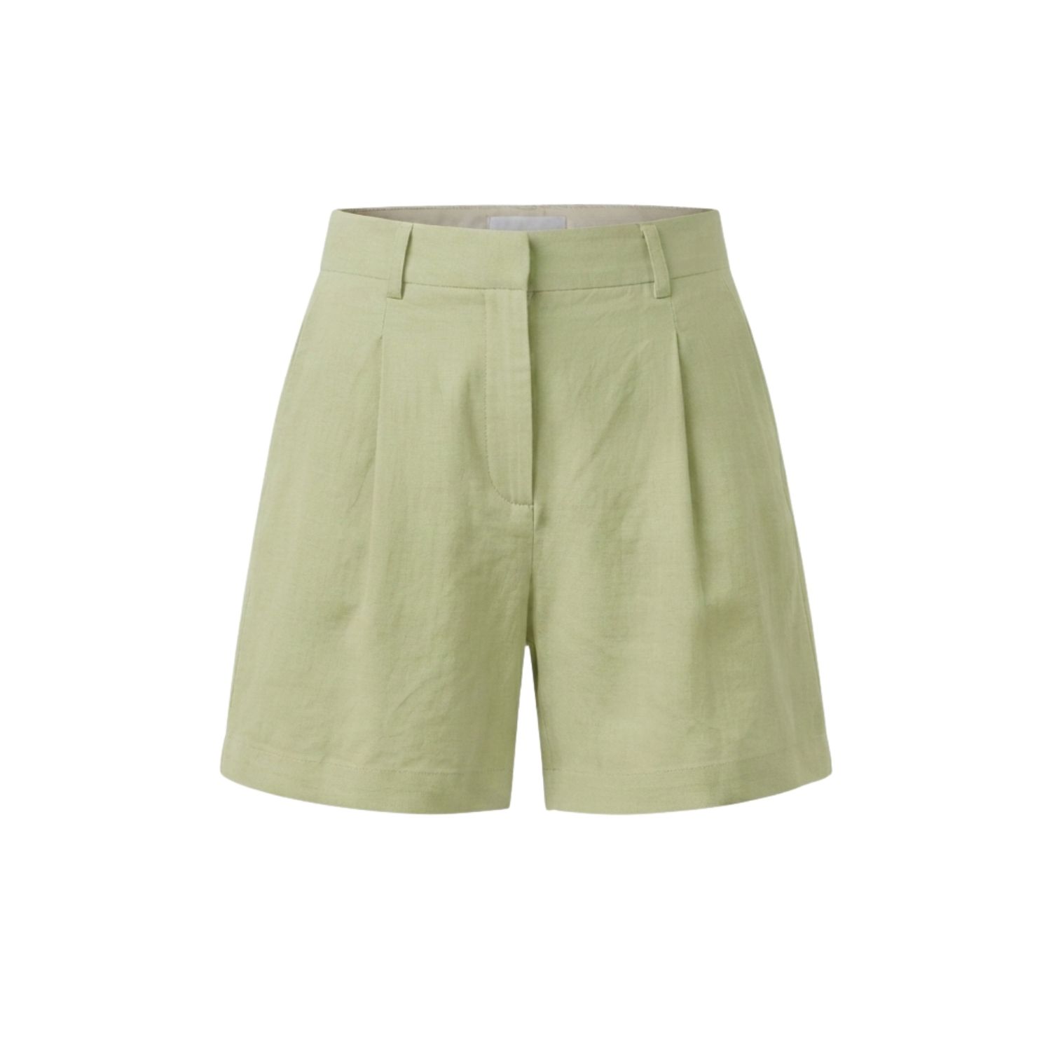 Velina Single Pleat Mini Shorts - Light Green | Medium | Monlicia