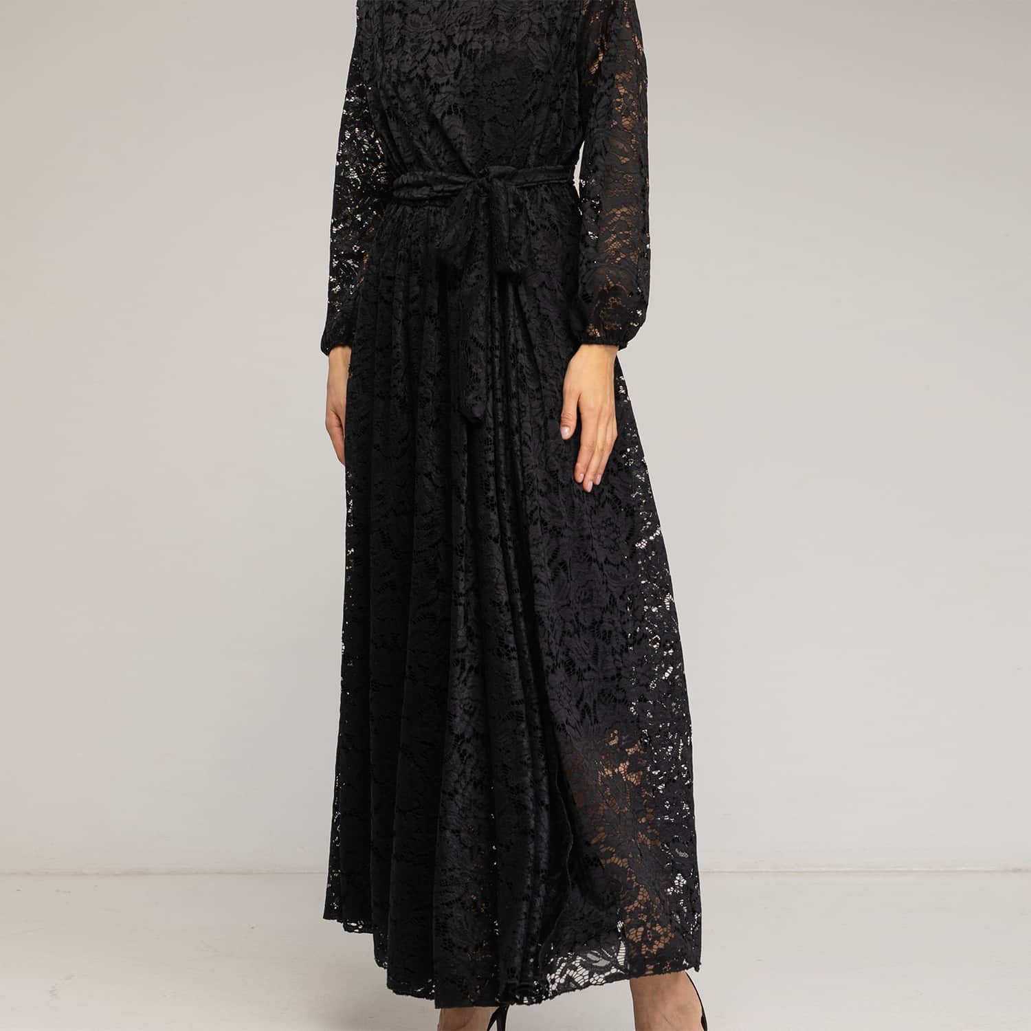 Tantra Spain Sl Long Lace Dress With Elastic Waistband - Brown