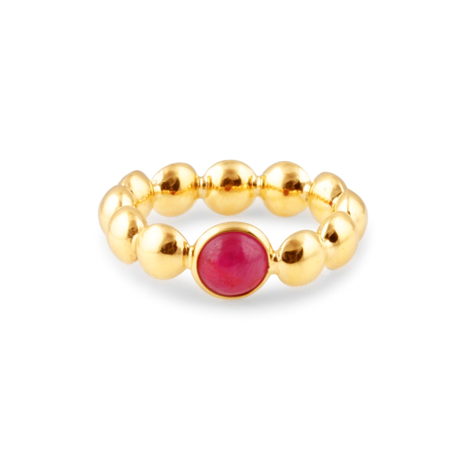 Women’s Ruby Round Ring In 18K Yellow Gold Tresor Collection