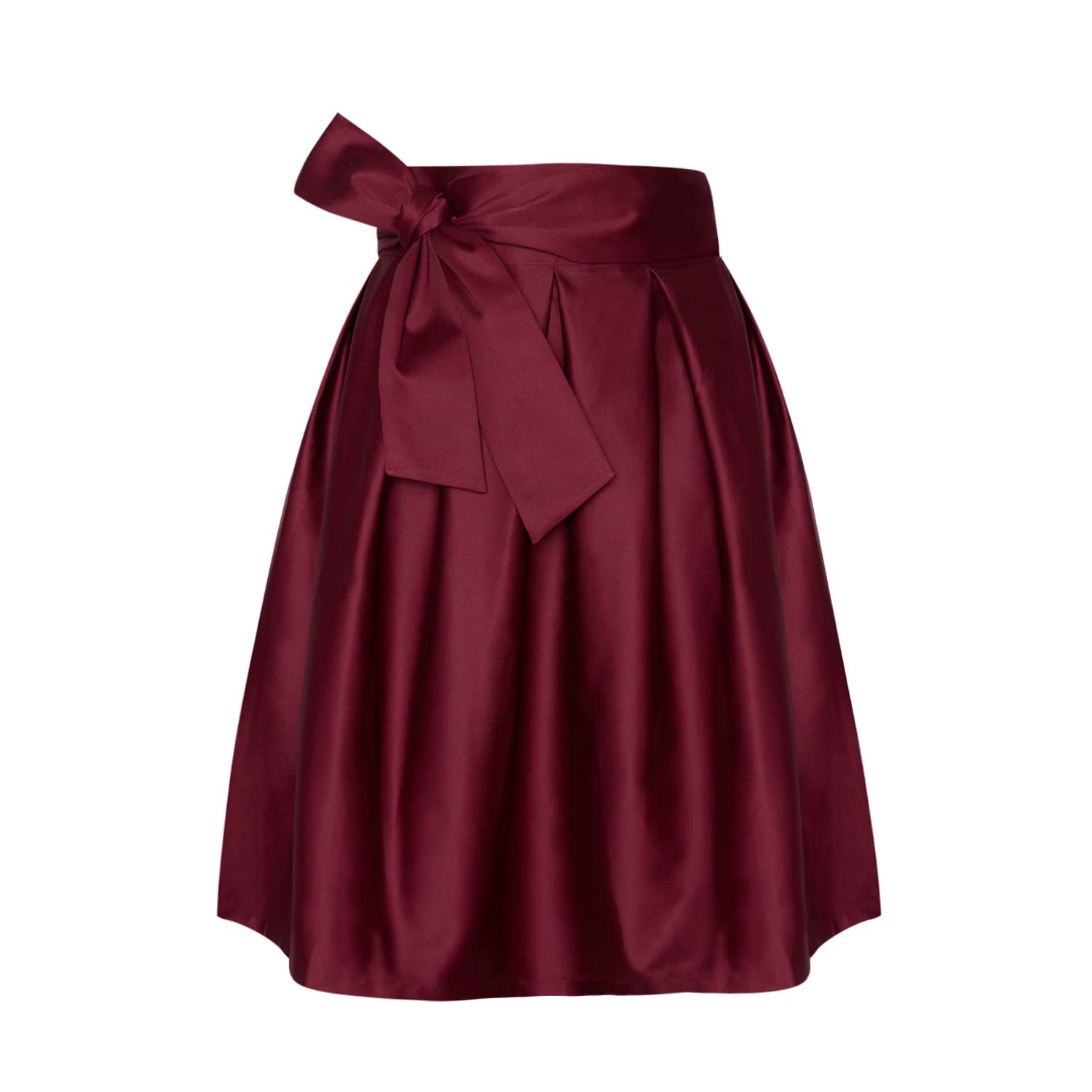 Wrap Skirt 50s - Burgundy | Menashion 