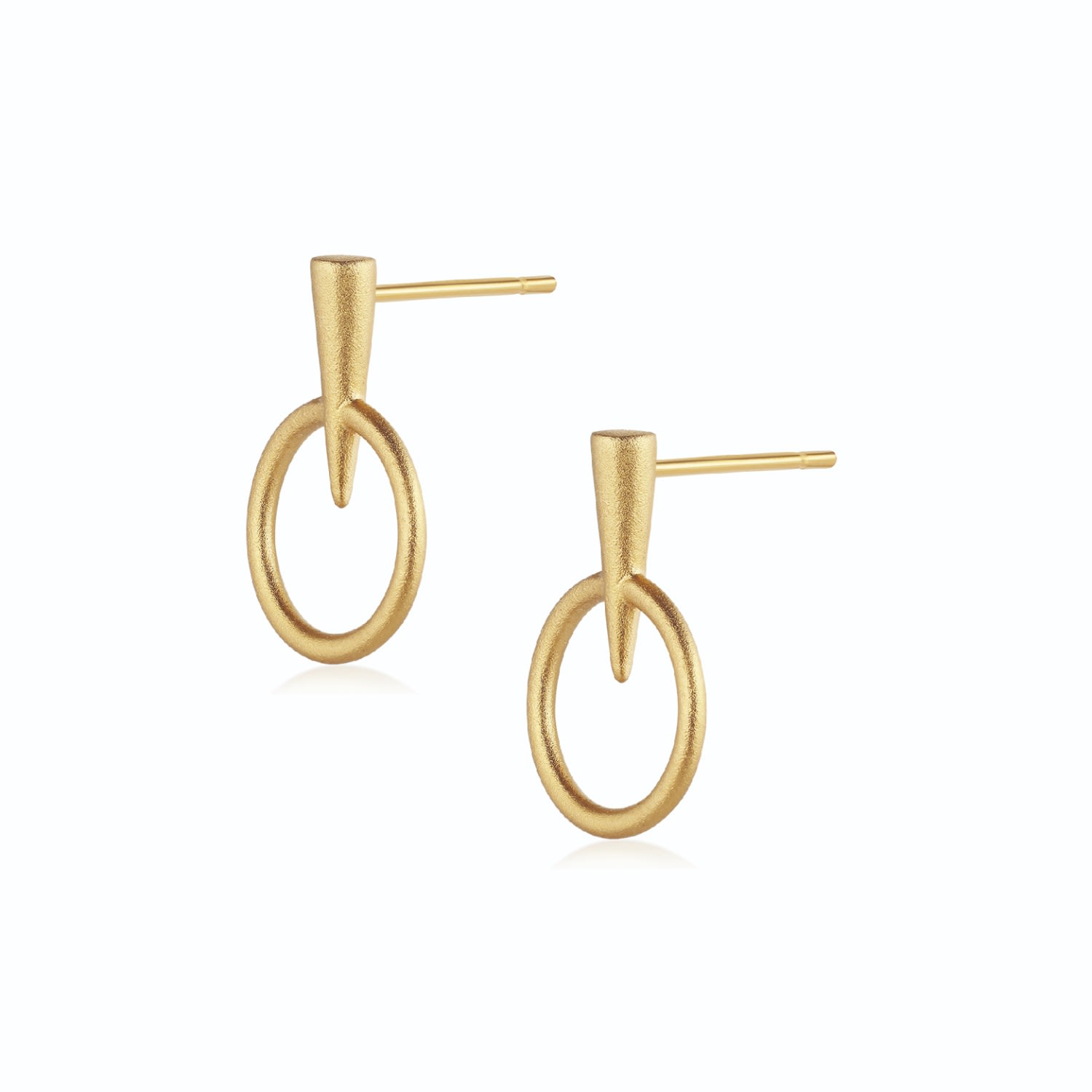 Alura Copenhagen Jewellery Women's Ishtar Drop Cone Earrings - Gold In Gold