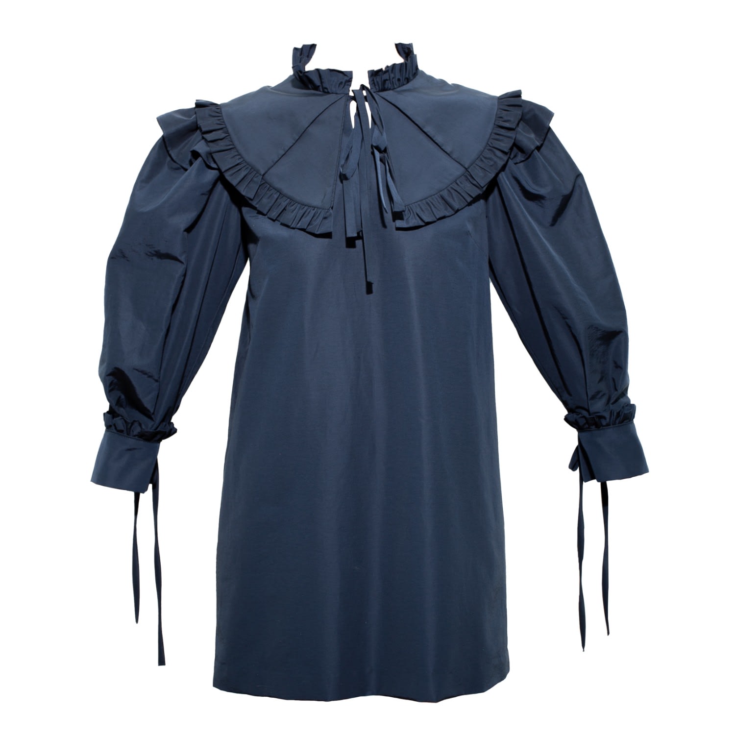 Karolina Ozolinsiute Women's Blue / Black Raven Midnight Navy Blue Silk Mini Dress In Multi