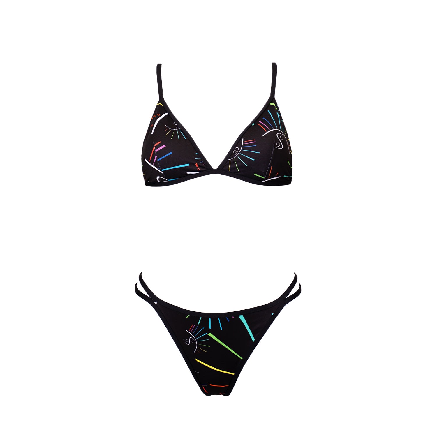 Women’s Aulala X Frost - Sol Kissed Bikini Set - Black Xxs Aulala Paris