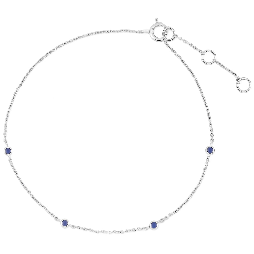 Zohreh Women's Blue / Silver Sapphire Station Bracelet Sterling Silver In Silver