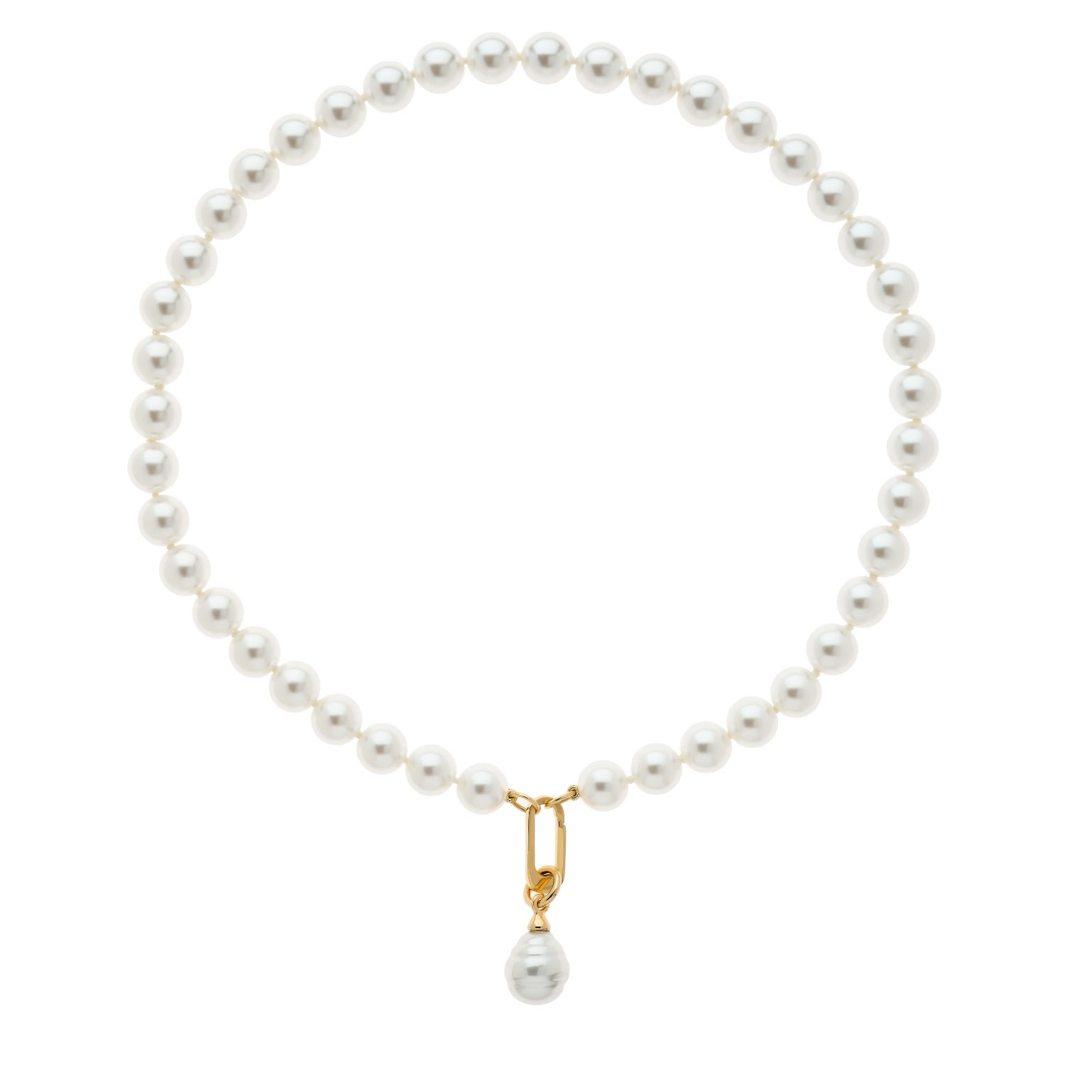 Women’s Gold / White Baroque Pearl Charm Necklace Emma Holland Jewellery