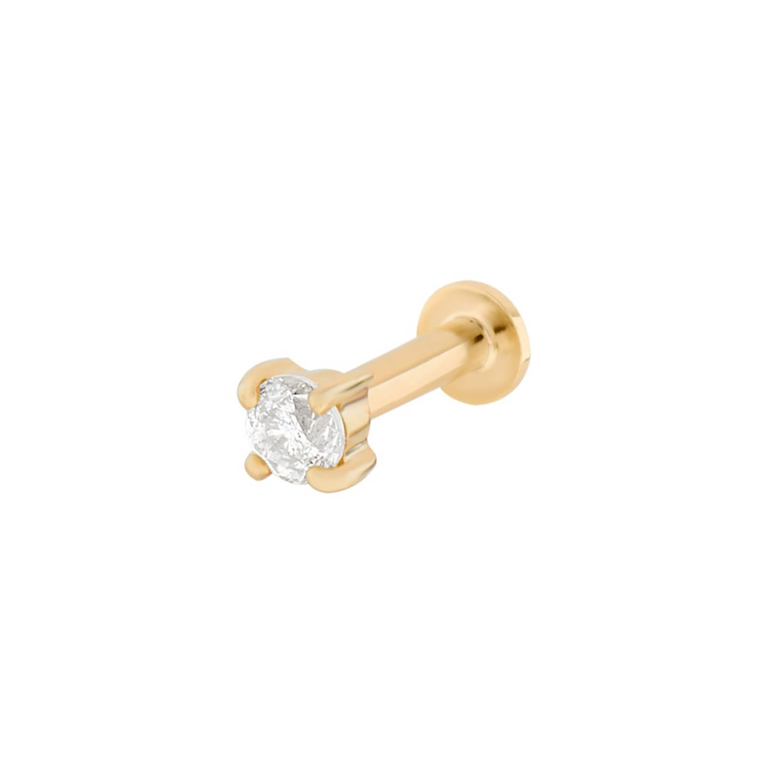 Zohreh V. Jewellery Women's Diamond Solitaire Flat Back Earring Solid 9k Gold