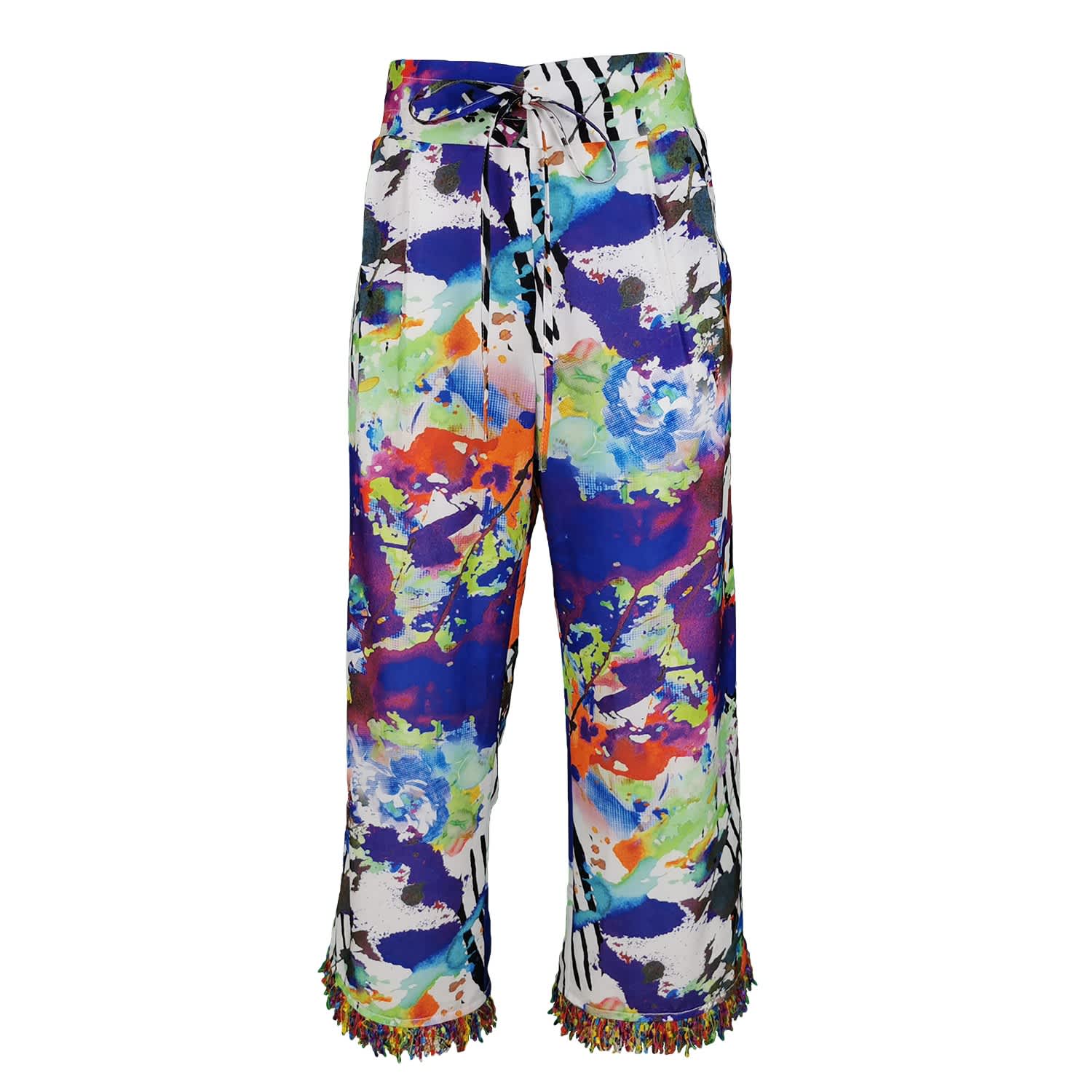 Multi-Color Digital Print Wide-Leg Pants, Lalipop Design