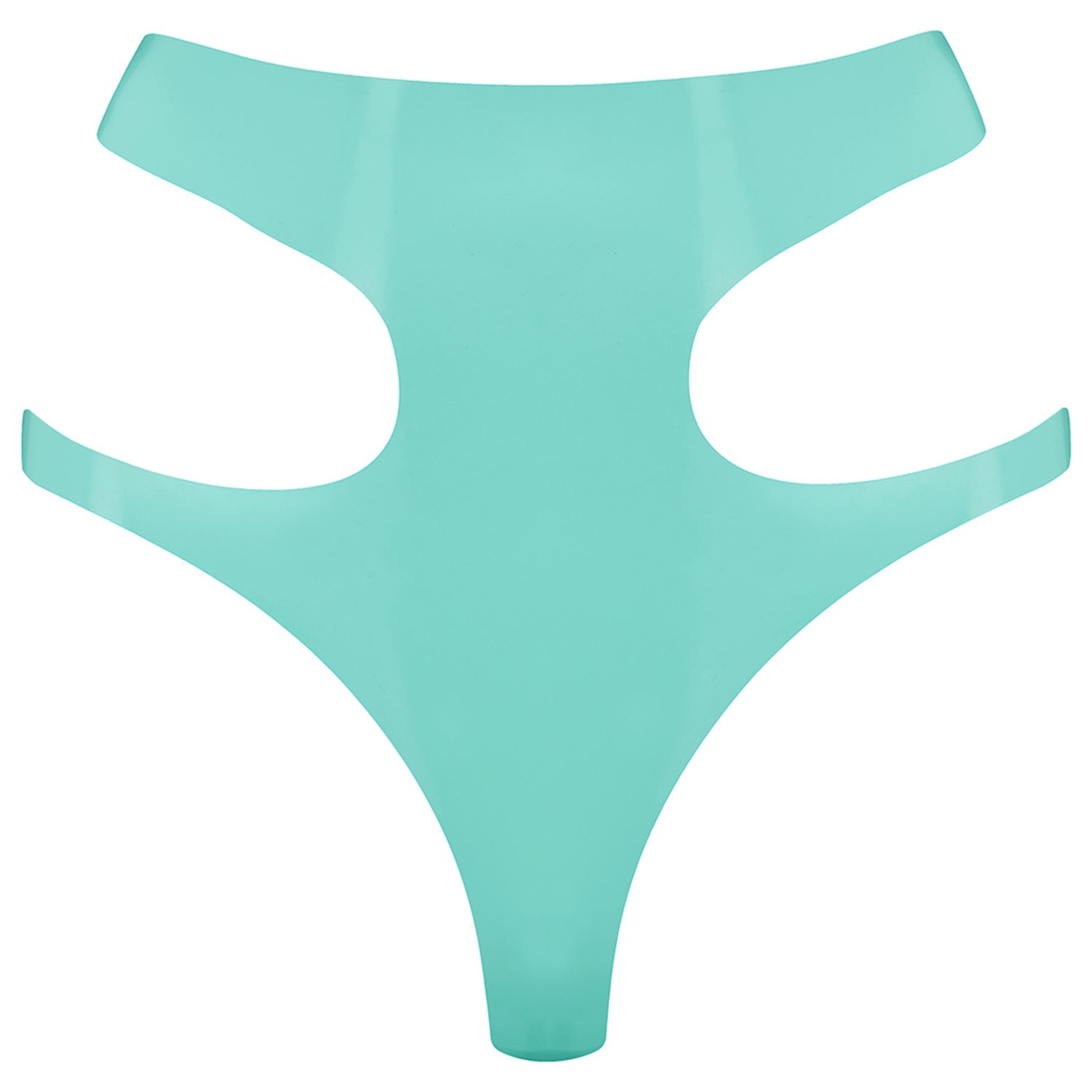 Women’s Latex Cut Out Thong - Jade Green Medium Elissa Poppy