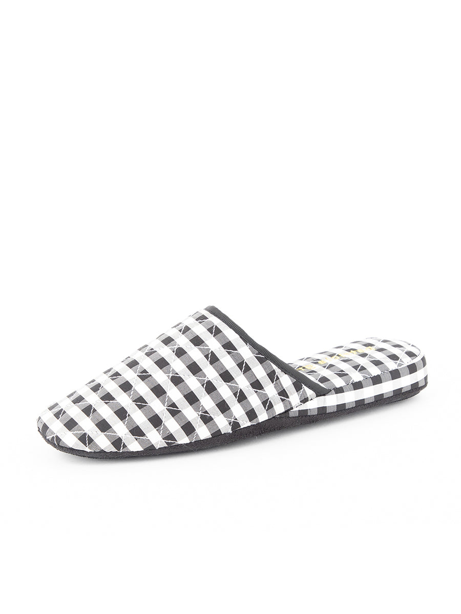 Women’s Sari Silk Check Slipper Black 9 Uk Patricia Green