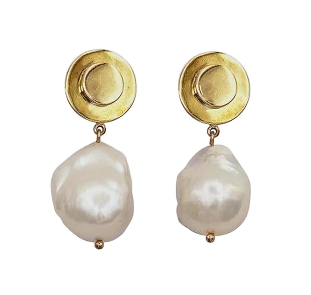 Women’s Gold / White Katie Pearl Drop Earrrings Syd and Pia Nyc