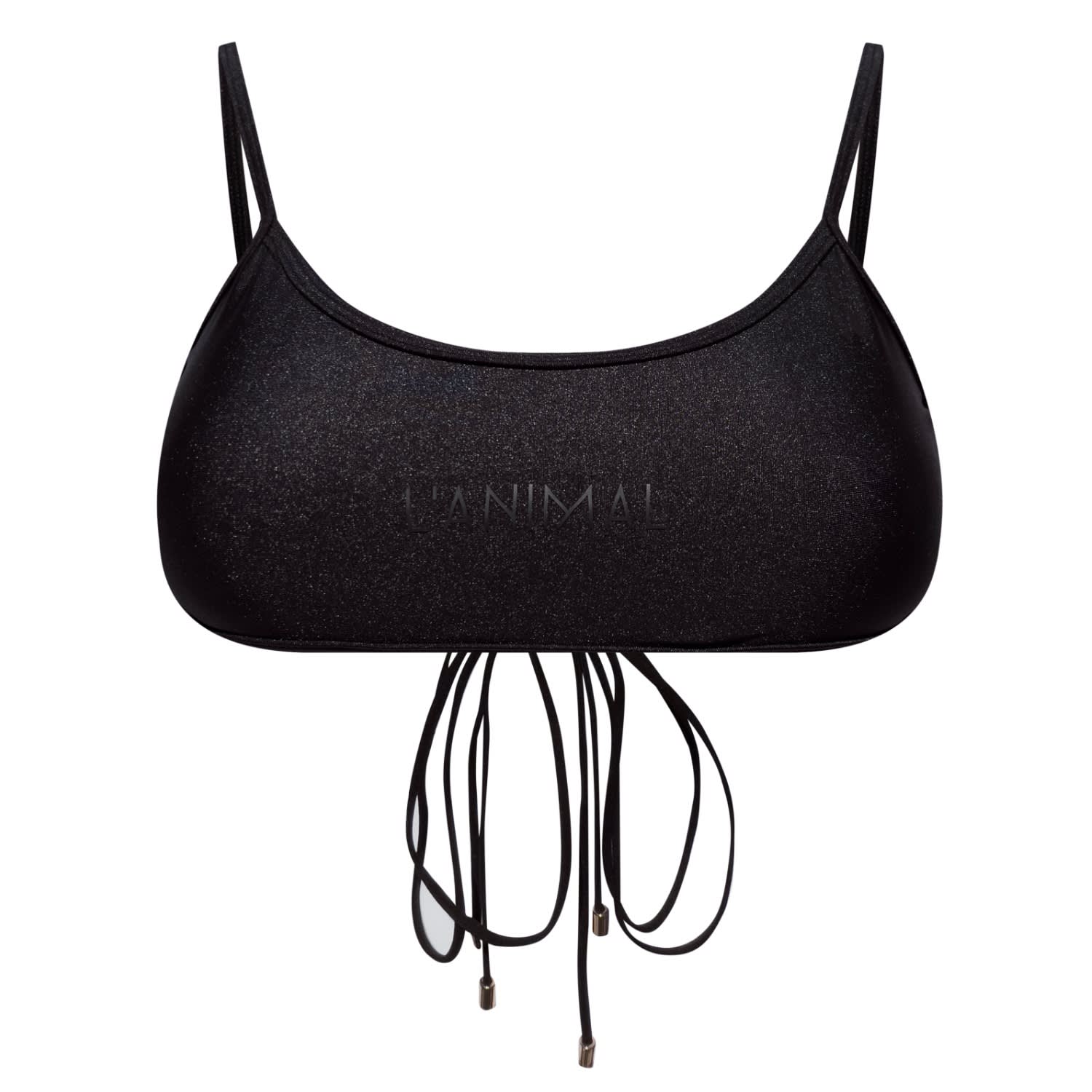 L’animal Women's Black Lacer Bikini Top In Black