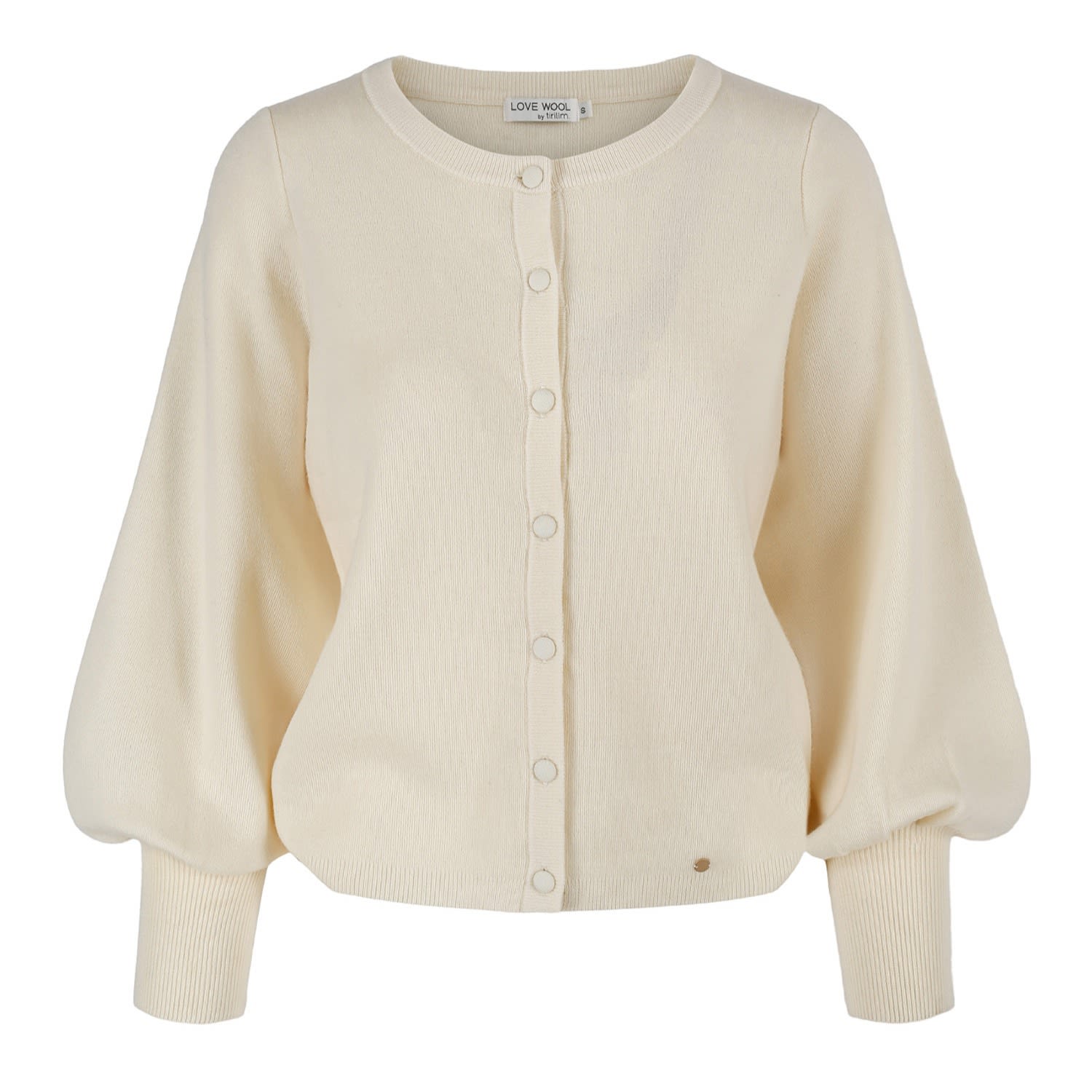 Tirillm Women's "ava" Cashmere Cardigan With Puffed Sleeves - Off White In White
