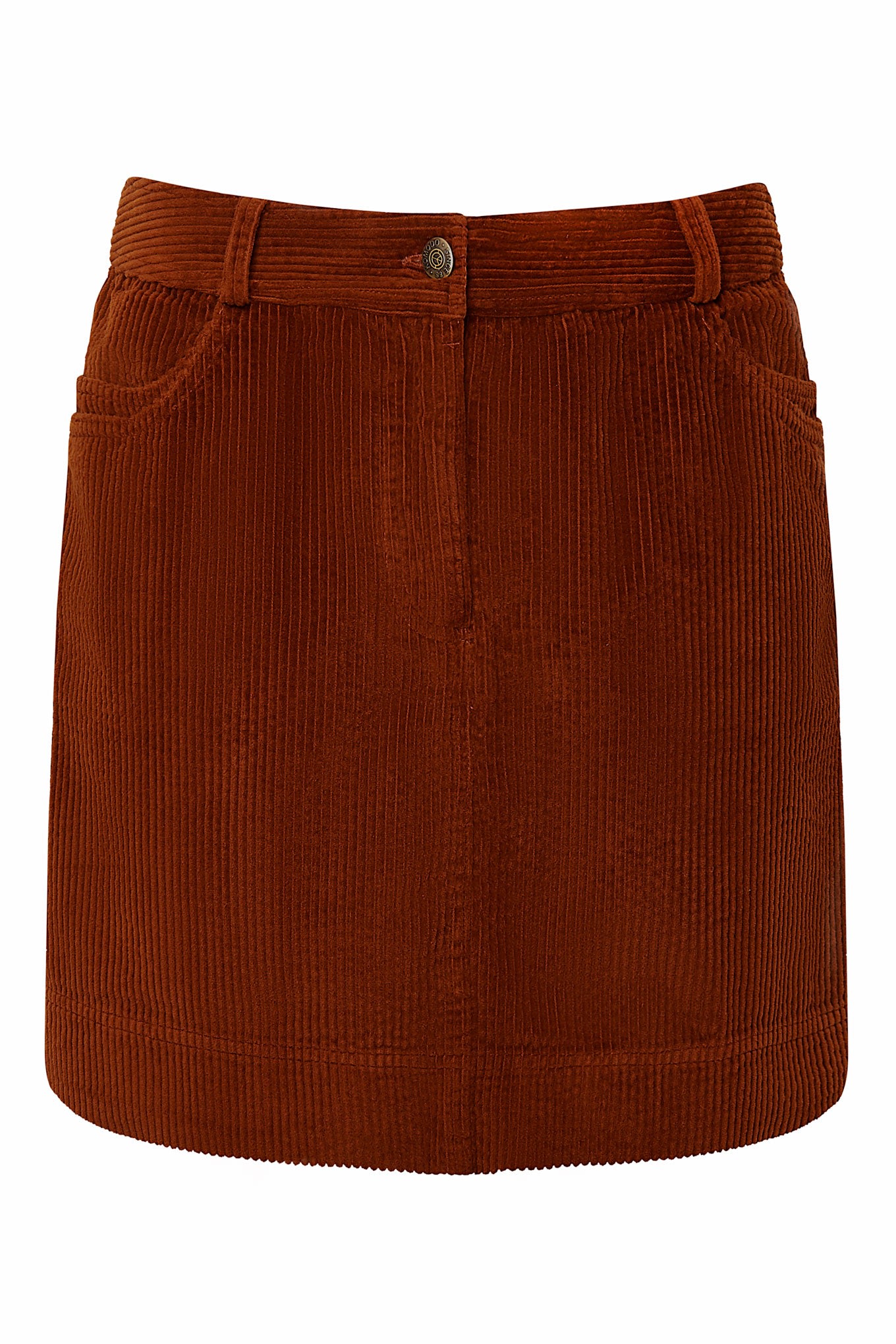 Women’s Red Leoni - Organic Cotton Cord Miniskirt Chestnut Large Komodo