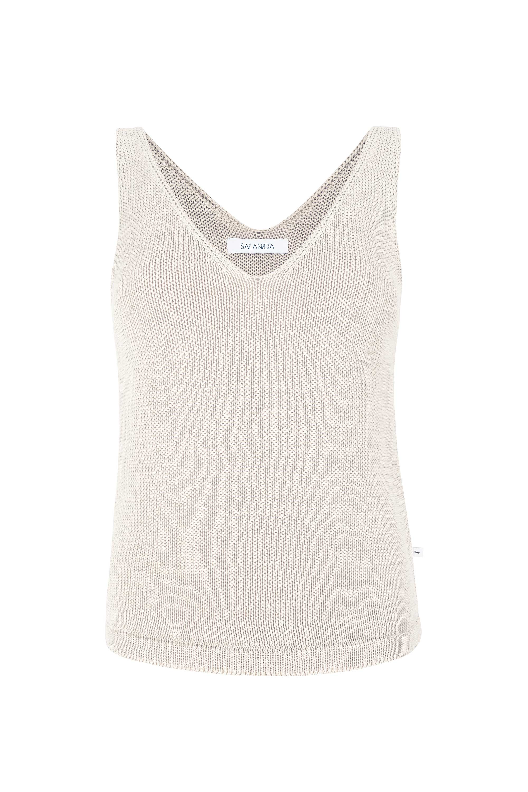 Salanida Women's Mare 100% Linen Tank Top White