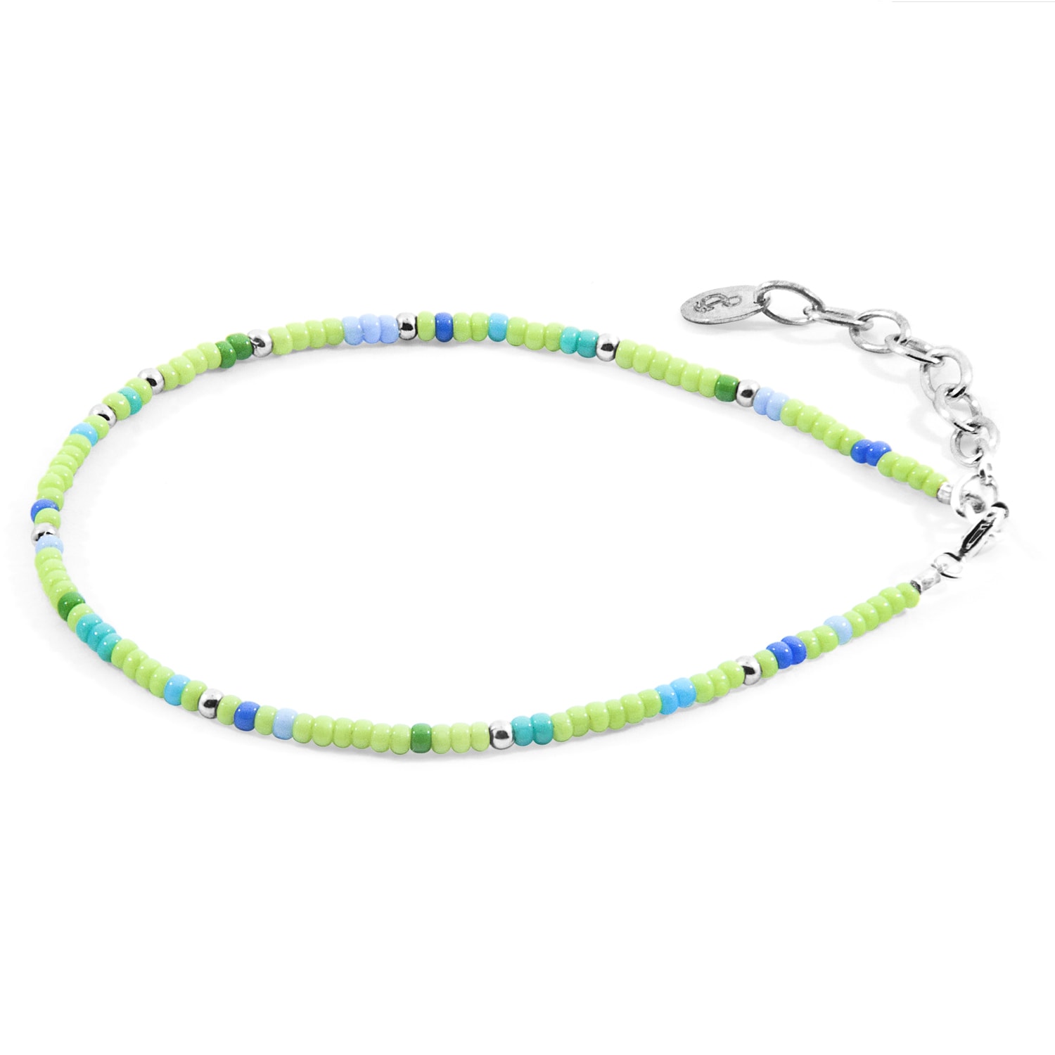 Anchor & Crew Women's Silver / Green Green - Turquoise Ellie Silver & Miyoko Glass Bracelet In Multi