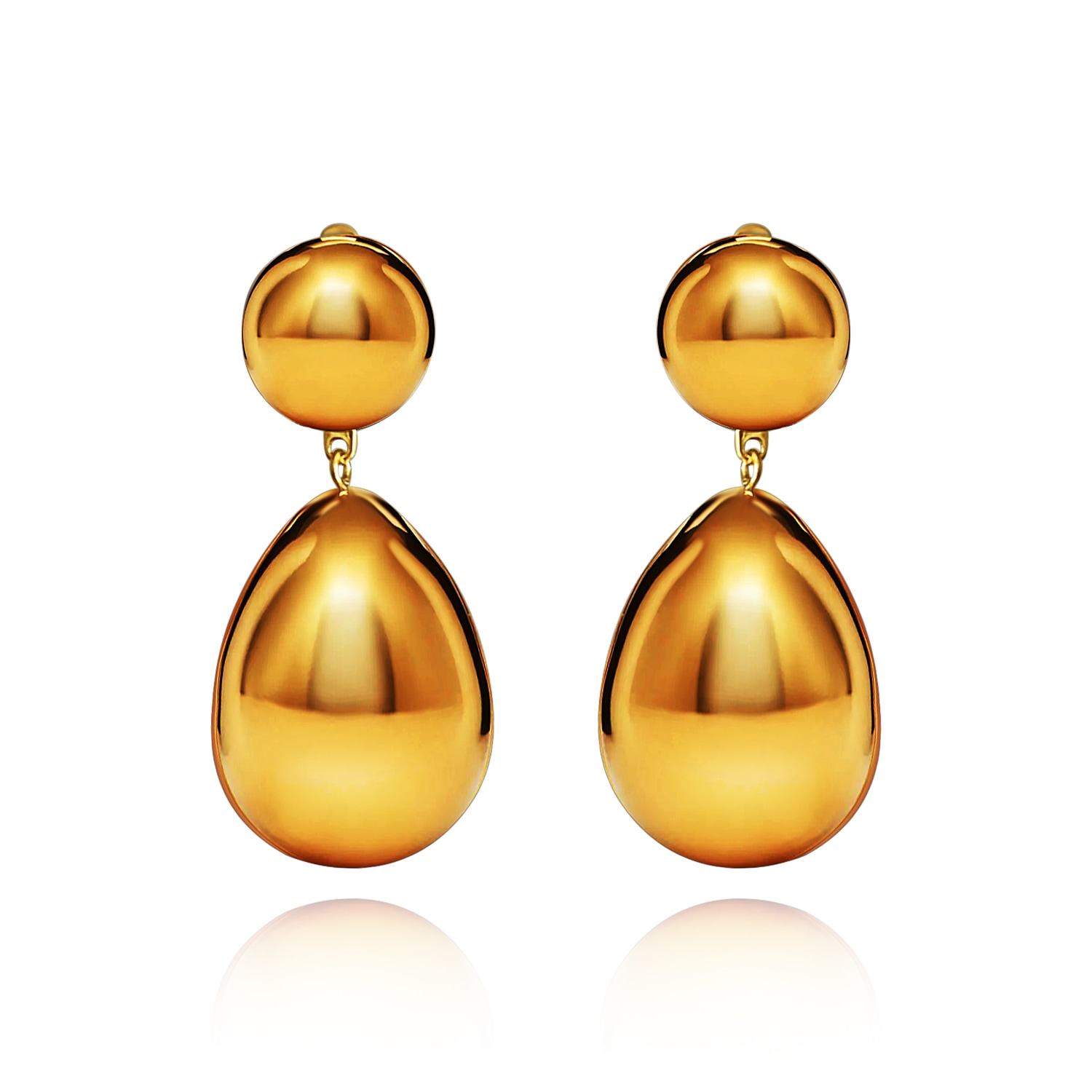 Women’s Clip-On Drop Earrings Gold Plated Italian Resin Pear Shape Drops Michael Nash Jewelry